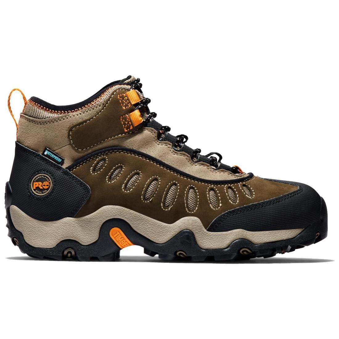 Mudslinger Steel Toe Waterproof Work Boots for Men - Brown Safety Shoes for Construction, Hiking & Outdoor Work | Slip Resistant & Comfortable