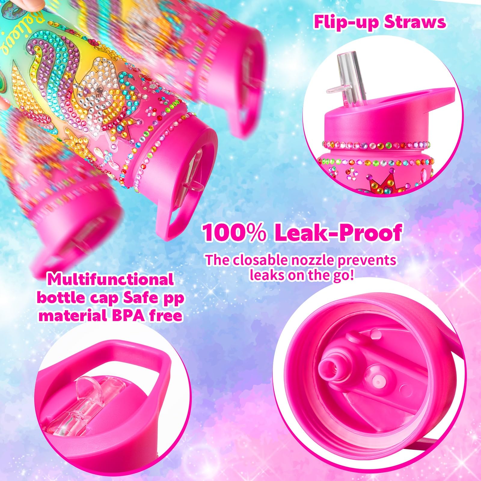 Custom DIY Water Bottle Decorating Kit for Girls Ages 4-12 - Unicorn Themed Arts & Crafts Birthday Gift for 4 5 6 7 8 9 Year Old Girls - Fun Creative Activity for Parties, School Projects & Home Decor