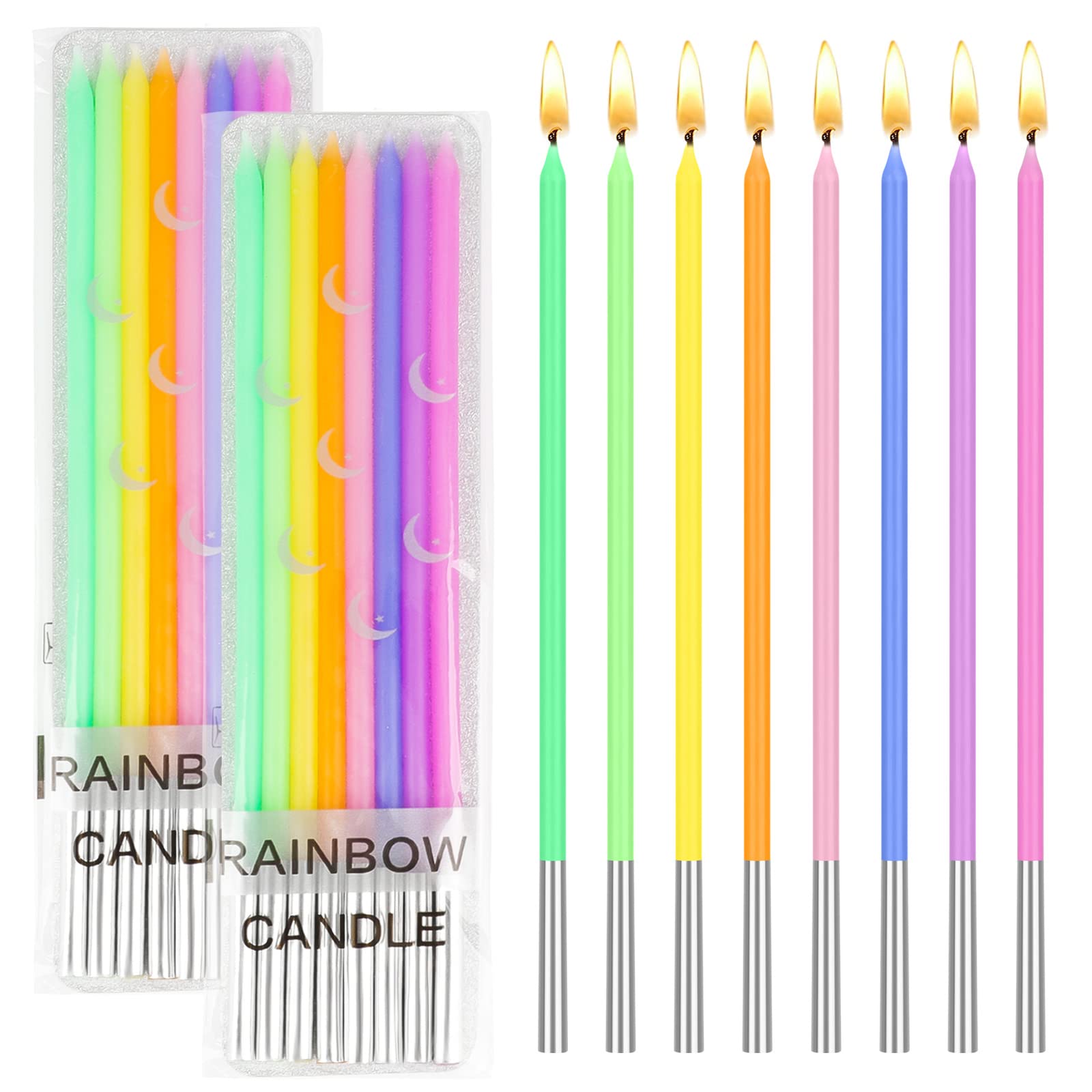 16Pcs Pastel Cake Candles for Wedding & Birthday Parties