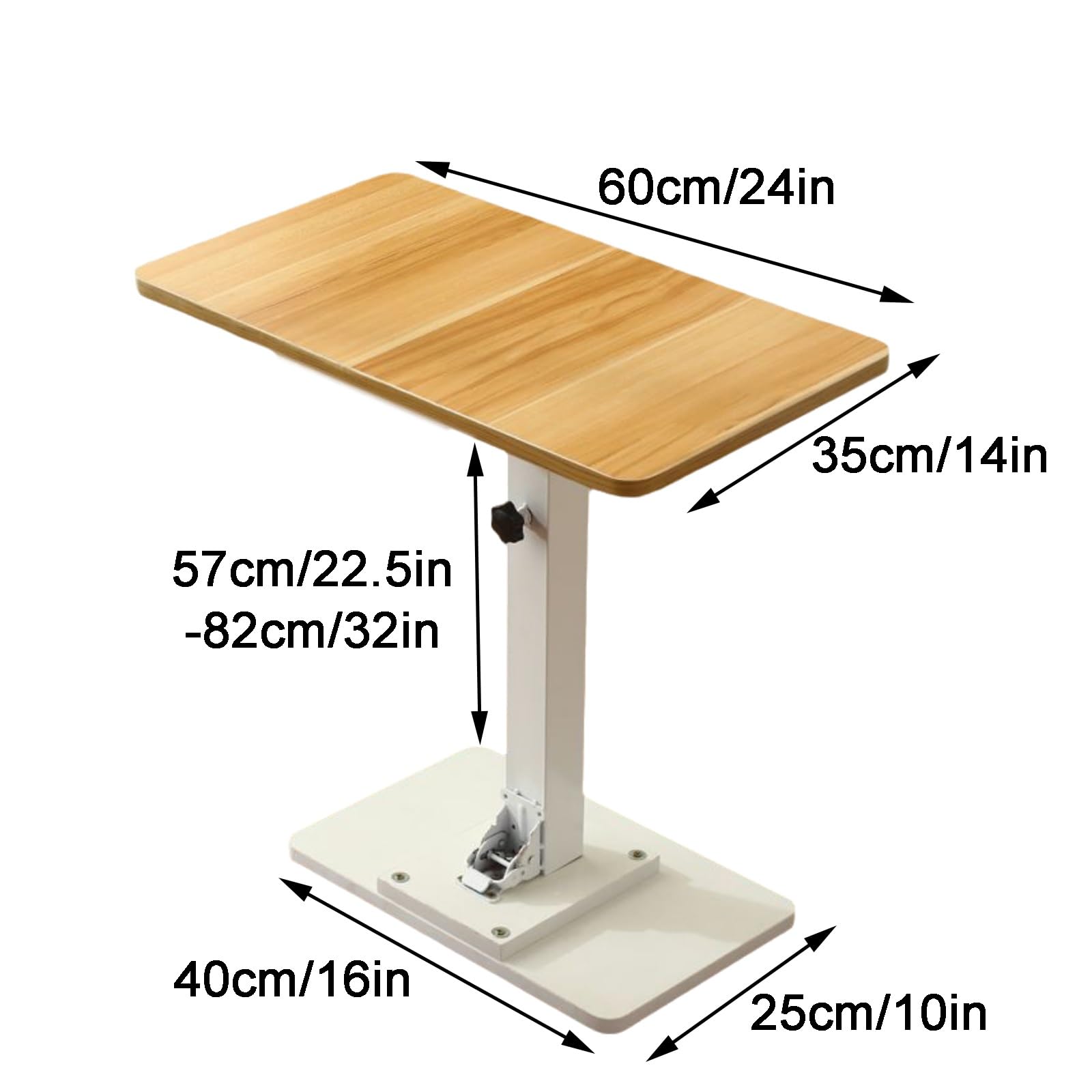 Upgraded Folding Adjustable Height RV Boat Table - 60x35cm (24x14in) - Perfect for RV, Marine, Yacht, Camping & Picnic Outdoor Use (Yellow)