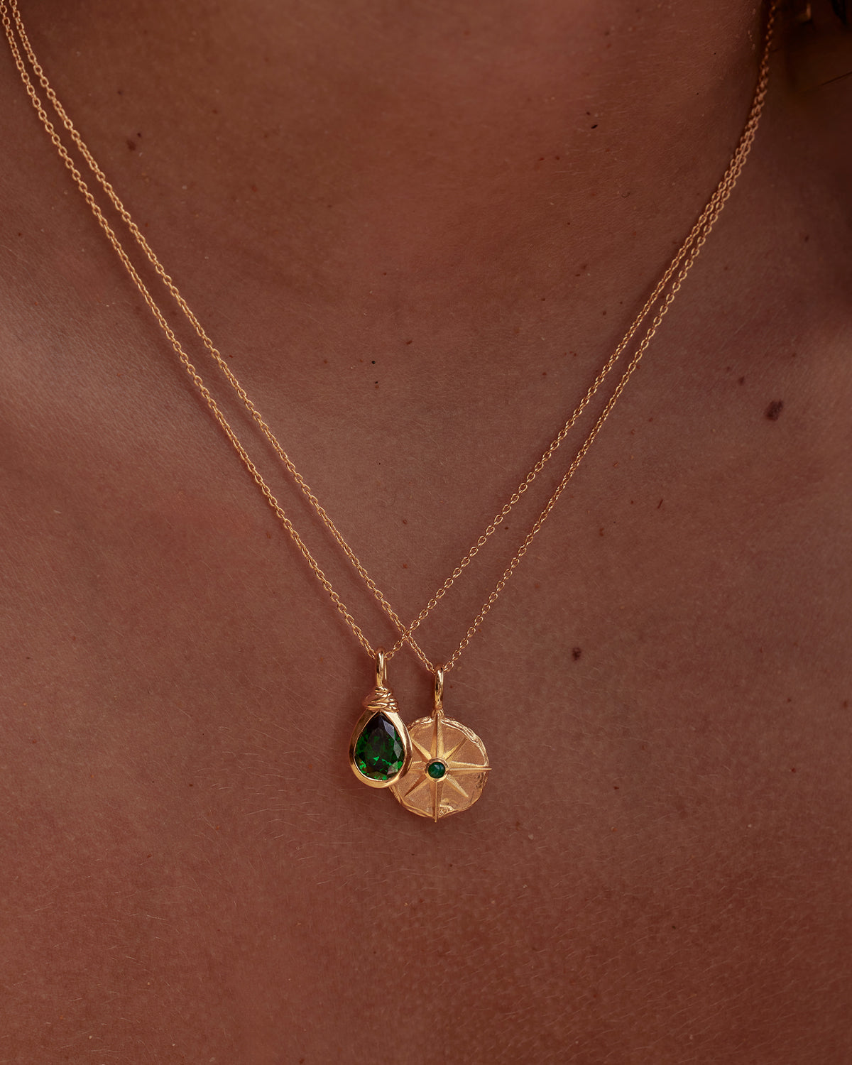 18K Gold Vermeil Soul Searching Necklace with Ocean Green Gemstone - Perfect for Spiritual Healing, Meditation & Mindful Jewelry Gifts