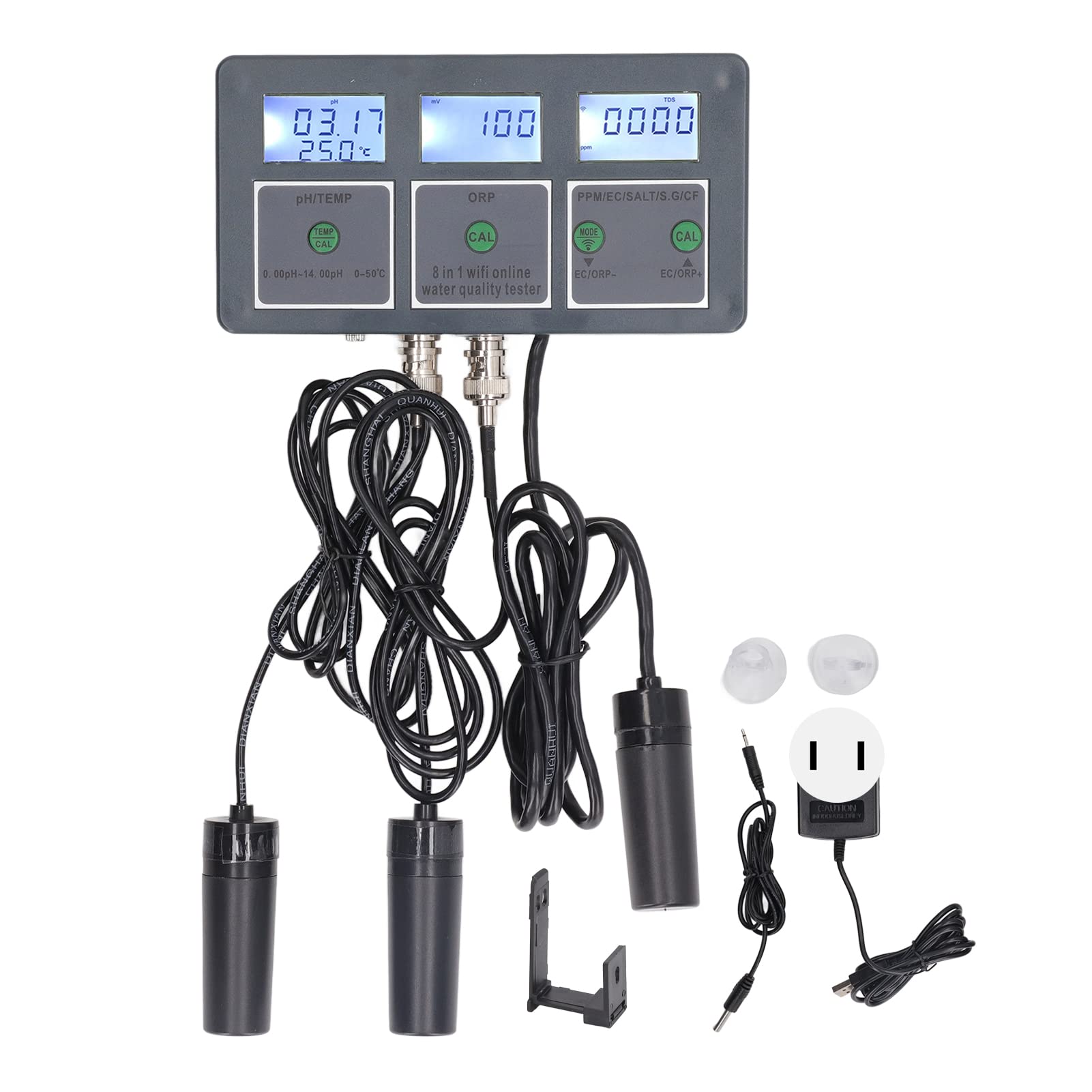 8-in-1 Digital Aquarium Water Tester with pH, Ammonia, Nitrate & More | Smart APP Monitoring for Fish Tanks, Hydroponics & Lab Use | Perfect for Home Aquariums, Pond Maintenance & Water Quality Testing