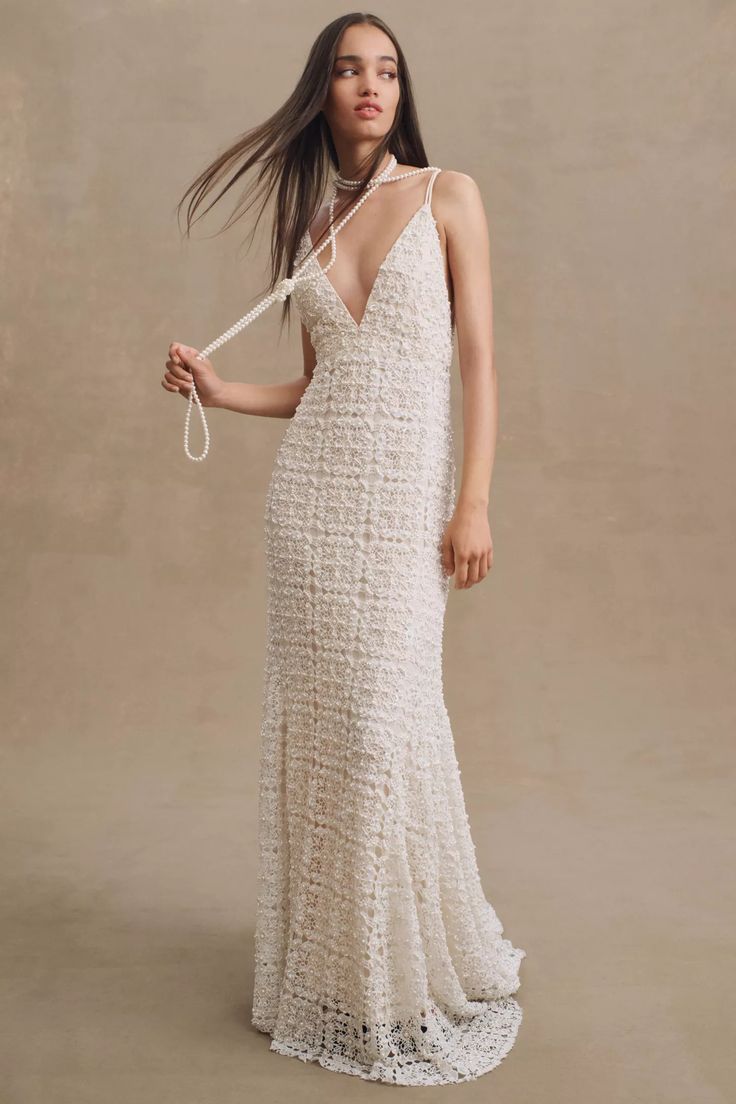 BHLDN Theodora Wedding Gown - Elegant Lace Bridal Dress for Bride, Perfect for Beach, Garden & Church Ceremonies