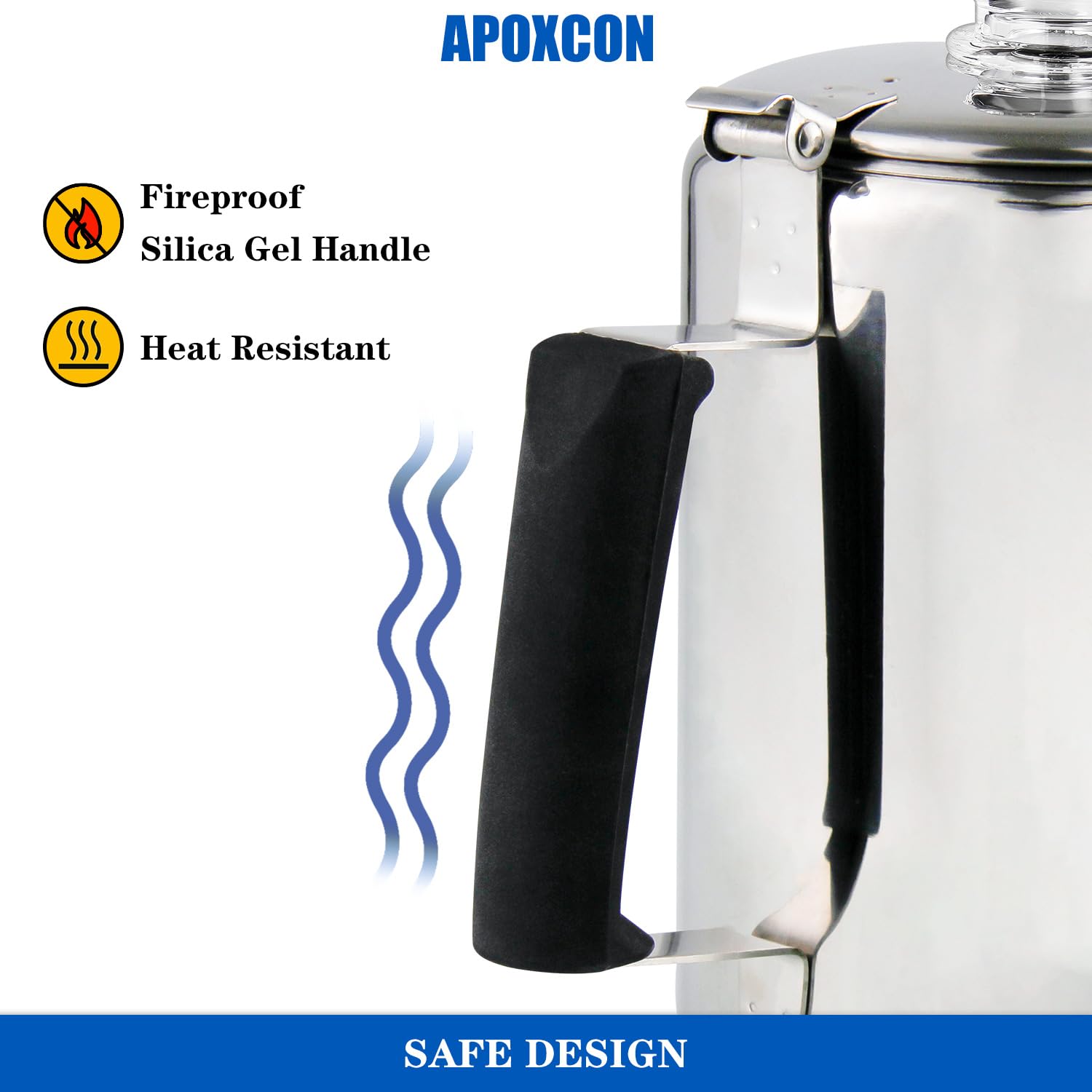 Premium Stainless Steel Percolator Coffee Pot - 9 Cup Stovetop Coffee Maker with Borosilicate Glass Knob & Heat-Resistant Handle for Camping, Home & Office - Compatible with Gas Stove, Induction Cooker & Campfire - Perfect for Outdoor Adventures & Daily Brewing