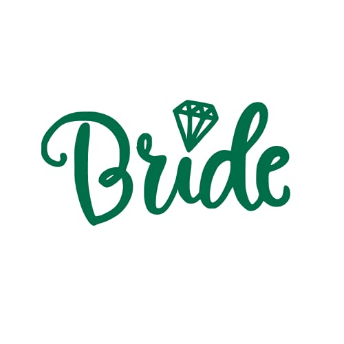 Bride Iron On Decal - Customizable Heat Transfer Vinyl for Bachelorette Party T-Shirts & Decorations - Perfect for Wedding Showers, Bridal Events & DIY Projects (Green)
