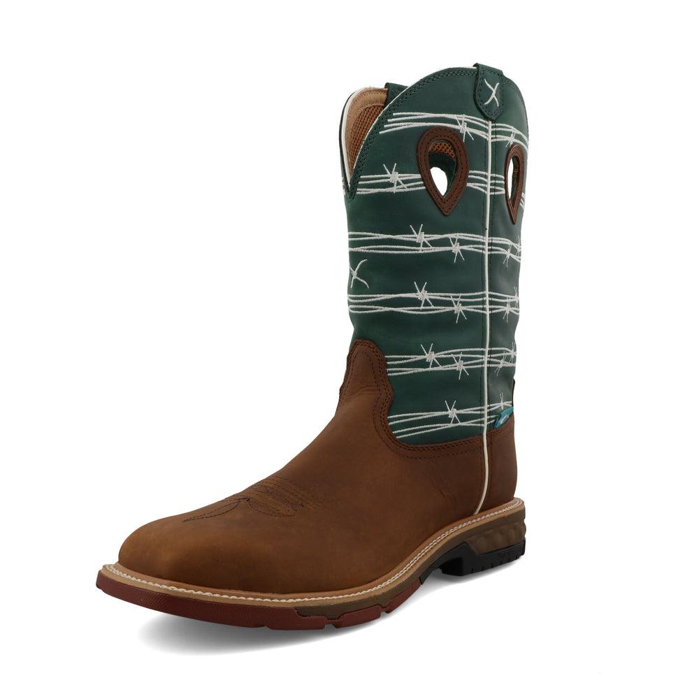 Men's 12 Inch Western Work Boots - Durable Leather Cowboy Boots for Ranch, Construction & Outdoor Work - Comfortable Safety Footwear for Ranchers, Farmers & Laborers