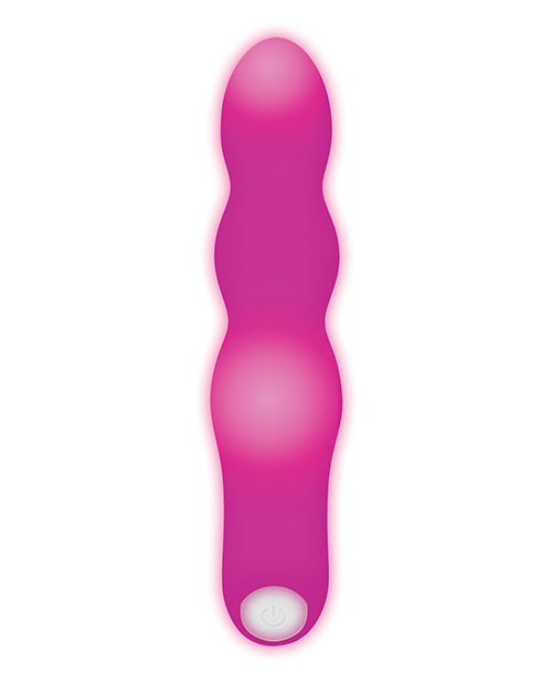Afterglow Pink Rechargeable Silicone Vibrator with LED Lights - Perfect for Couples, Solo Play & Romantic Nights