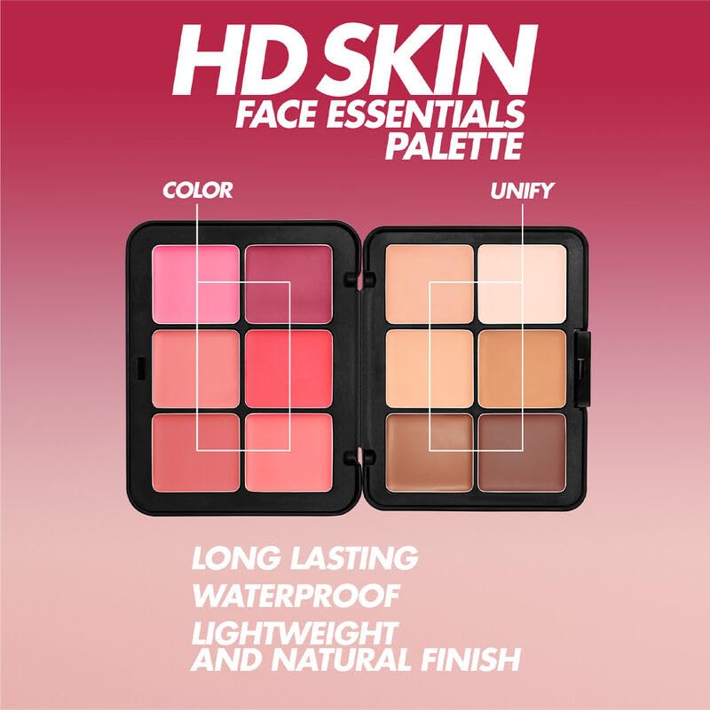 Make Up For Ever HD Skin Face Essentials Palette with Highlighters - Medium Harmony 2 for Women | Face & Cheek Contouring Makeup Kit | Perfect for Daily Wear & Special Occasions