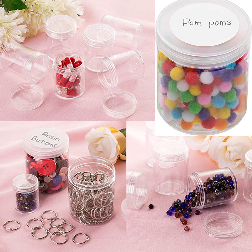 20 Pack 4oz Empty Clear Plastic Slime Containers with Lids - Round Transparent Cosmetic Jars for DIY Slime, Creams, Lotions, Lip Balms & Food Storage - Perfect for Home, Salon & Craft Projects
