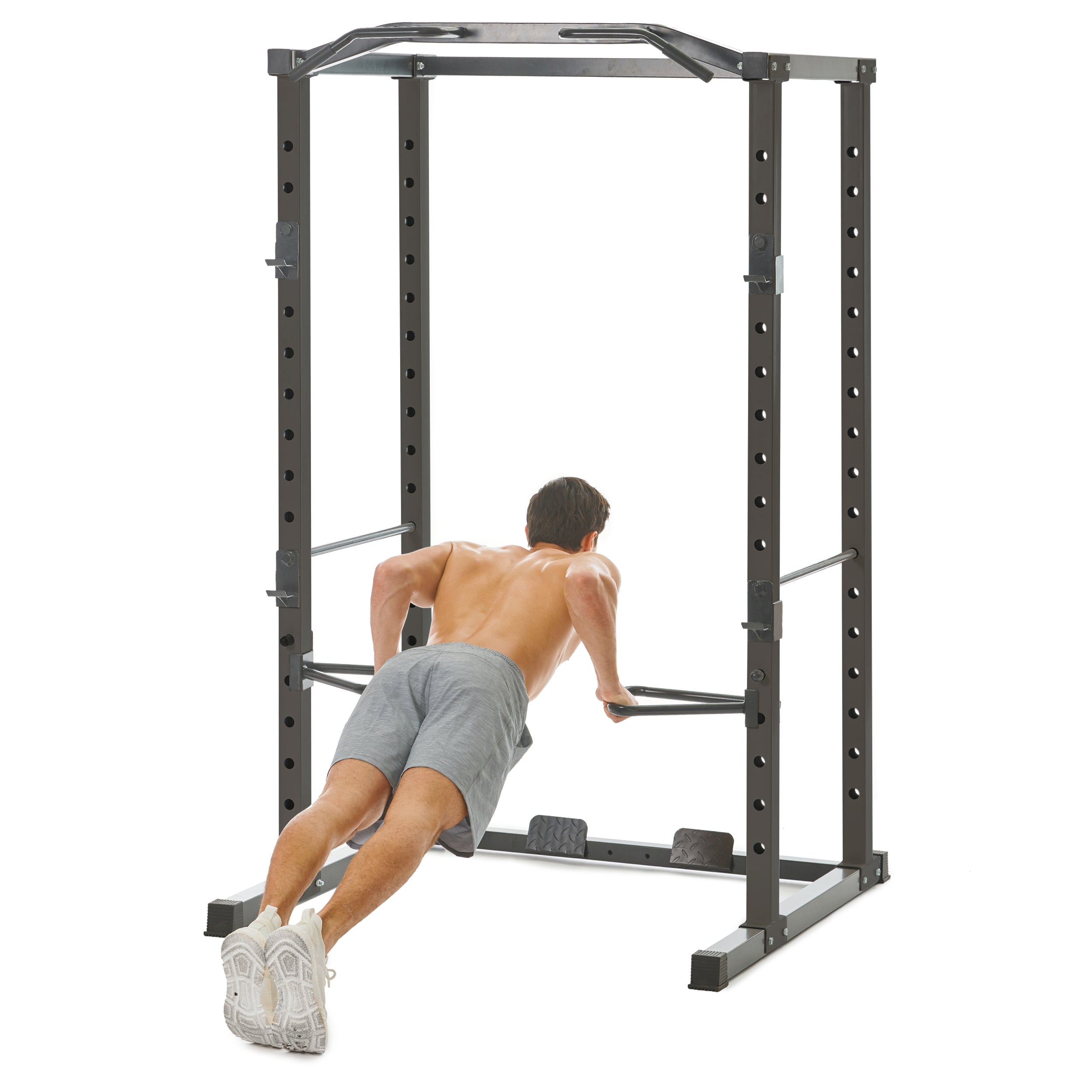 PRCTZ Adjustable Power Cage - 1000 lb Weight Capacity, Squat Rack with Pull-Up Bar & Dip Station - Perfect for Home Gym Strength Training & CrossFit Workouts
