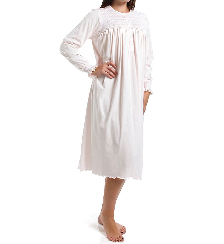 Women's Isabel Isabel Smocked Long Sleeve Nightgown - Soft Cotton Sleepwear for Comfortable Nights, Loungewear & Relaxation at Home
