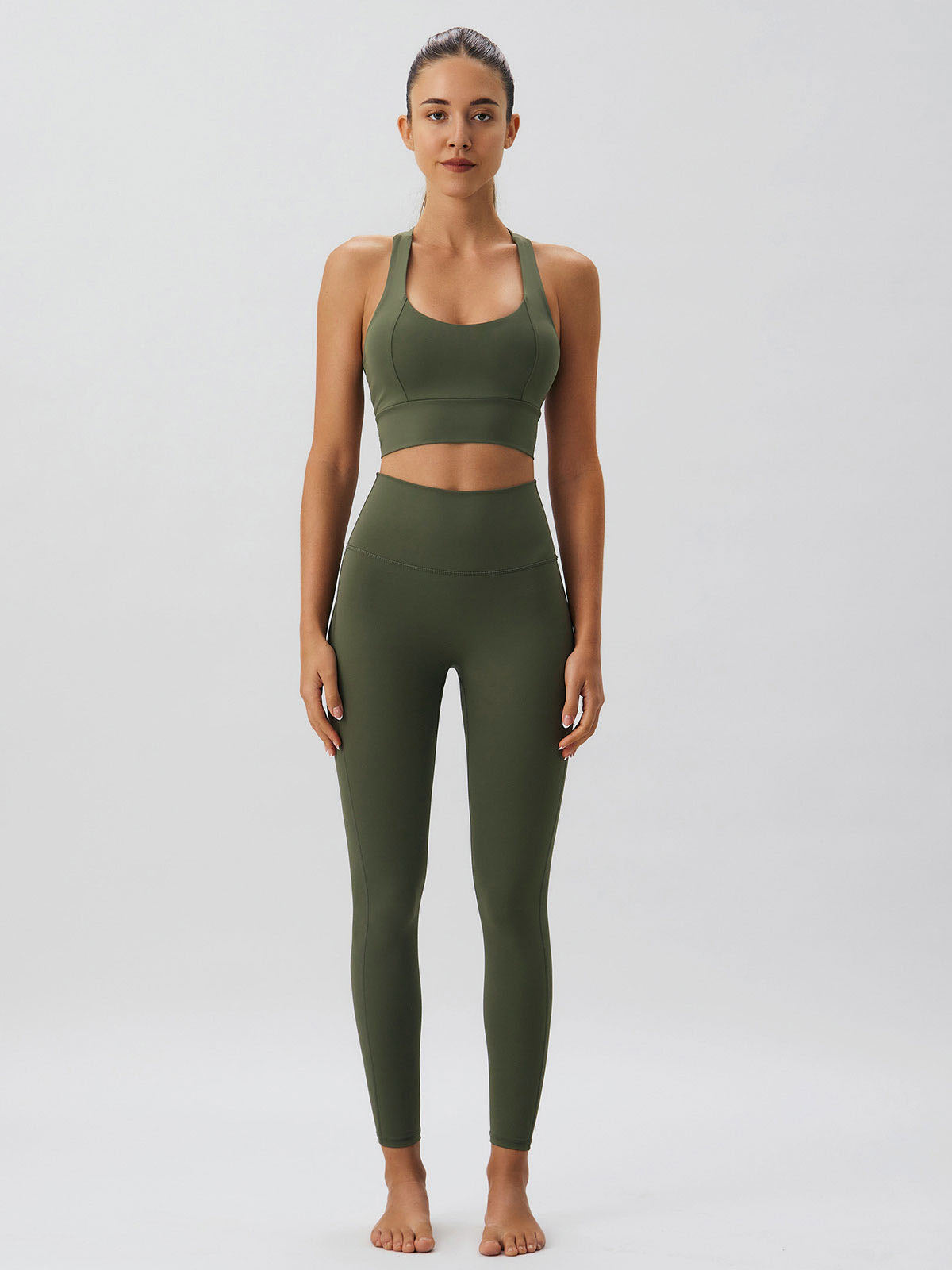 Green High Stretch Yoga Leggings for Women - Comfortable Workout Pants for Running, Gym & Lounge Wear