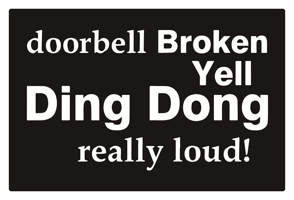 ATOLY Extra Loud Doorbell Welcome Mat - 23.6 x 15.7 Inch Non-Slip Entrance Floor Mat with Ding Dong Sound Effect, Durable Polyester for Home Decor - Perfect for Front Door, Porch & Apartment Entryway (Black)