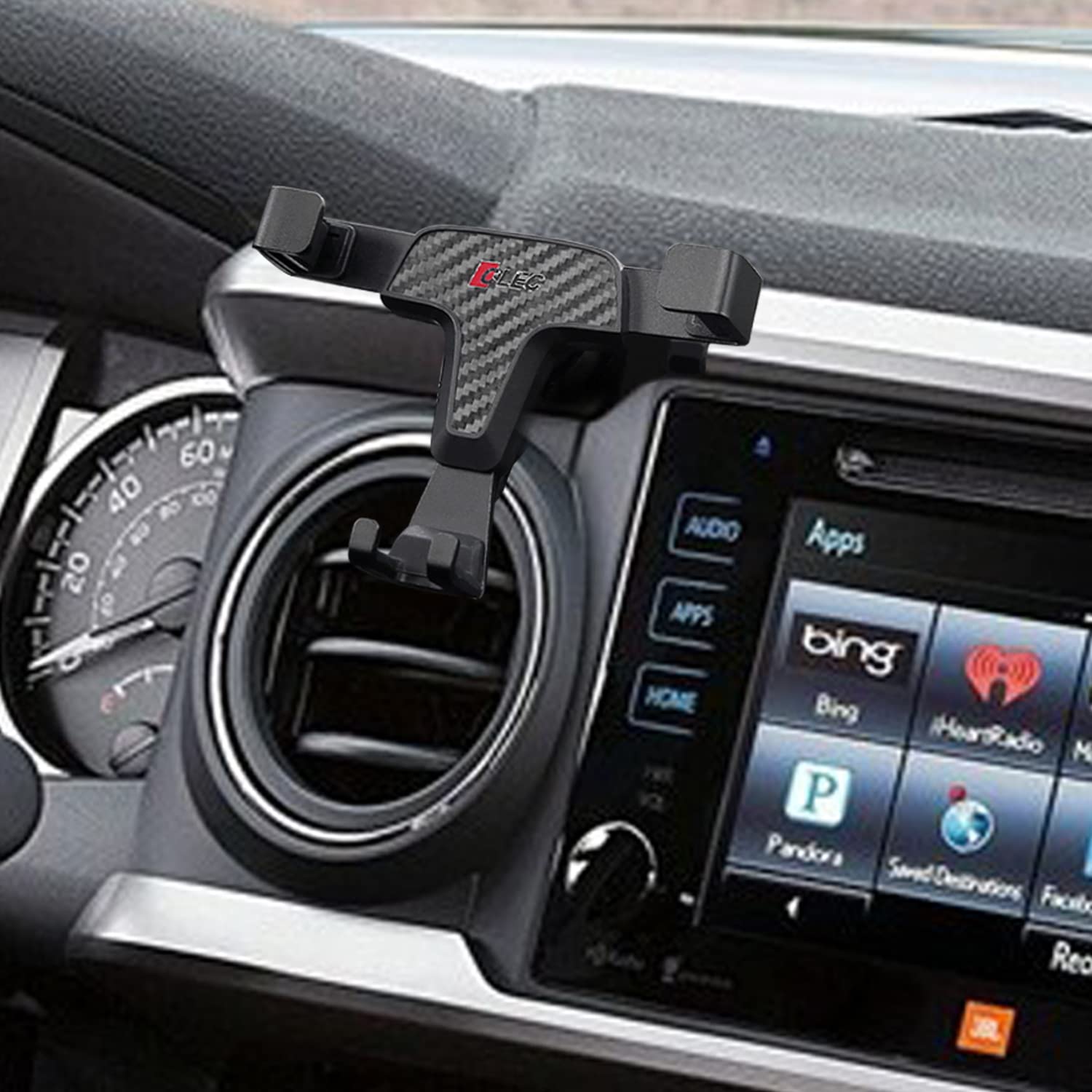 iTrims Car Phone Holder for Toyota Tacoma 2016-2022 | Adjustable Dashboard Mount | Universal Smartphone Stand (Carbon Fiber) - Perfect for GPS Navigation & Hands-Free Driving