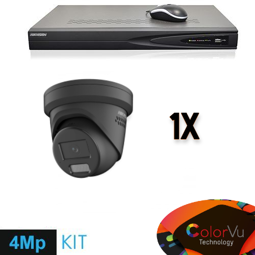 4MP ColorVu Security Camera System with Turret Camera & Wiring Kit - Indoor/Outdoor Surveillance for Home & Business Security