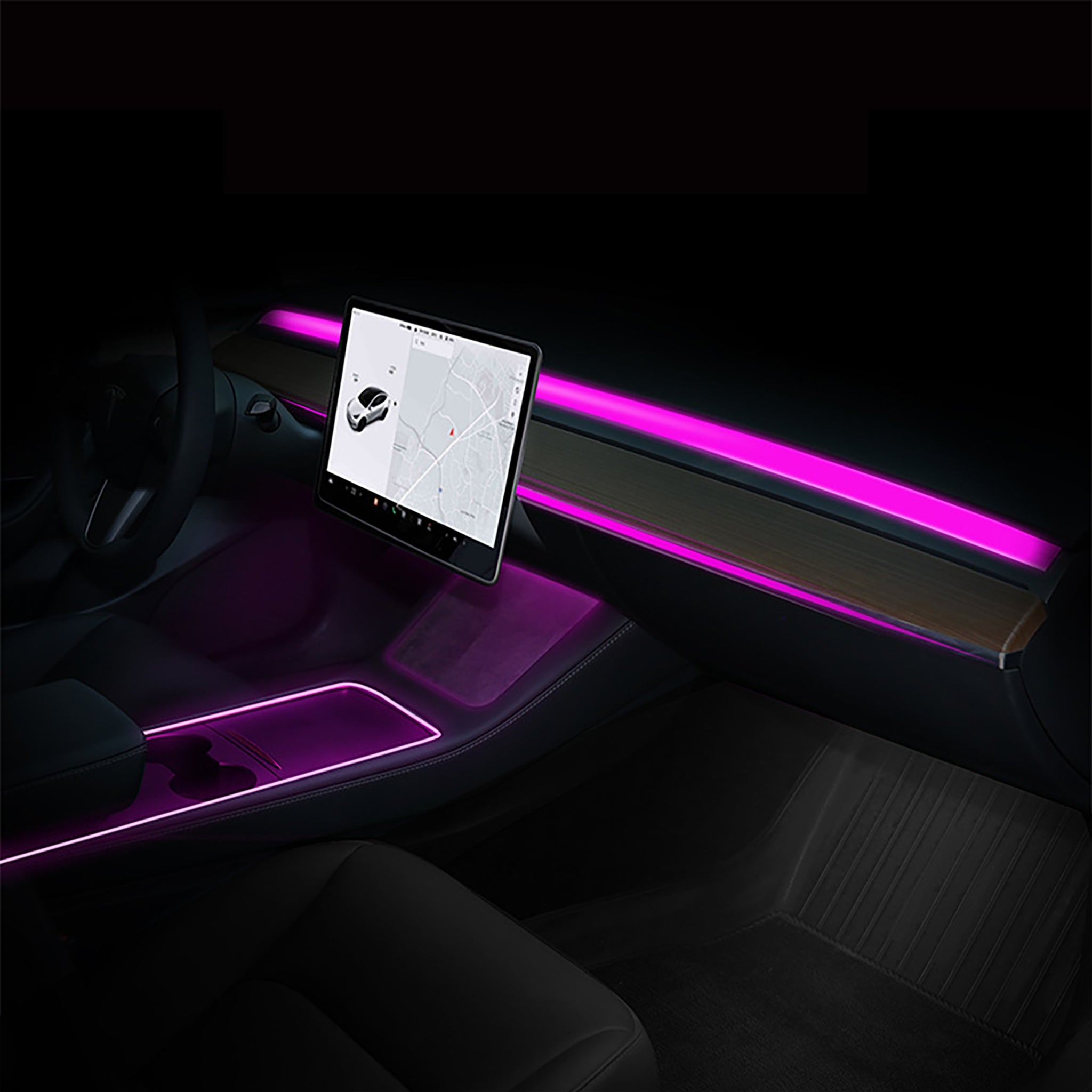Tesla Model Y/3 Neon Ambient LED Lighting Kit - Custom Car Interior Lights for Mood & Style | Perfect for Night Driving, Parties & Car Shows