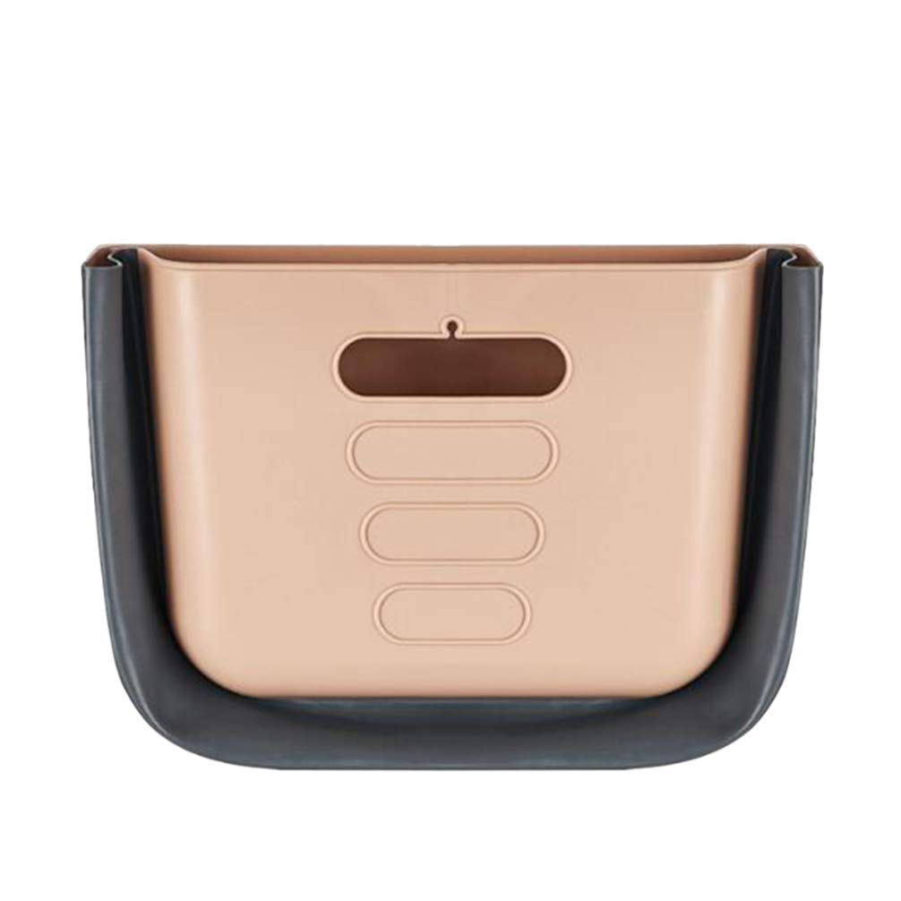 Hemoton Collapsible Hanging Trash Can - Small Foldable Waste Bin for Kitchen Cabinet, Bathroom, Bedroom, Office & Car - Portable Garbage Holder for Indoor & Outdoor Use (Coffee Brown) - Perfect for Small Spaces, Camping & Road Trips