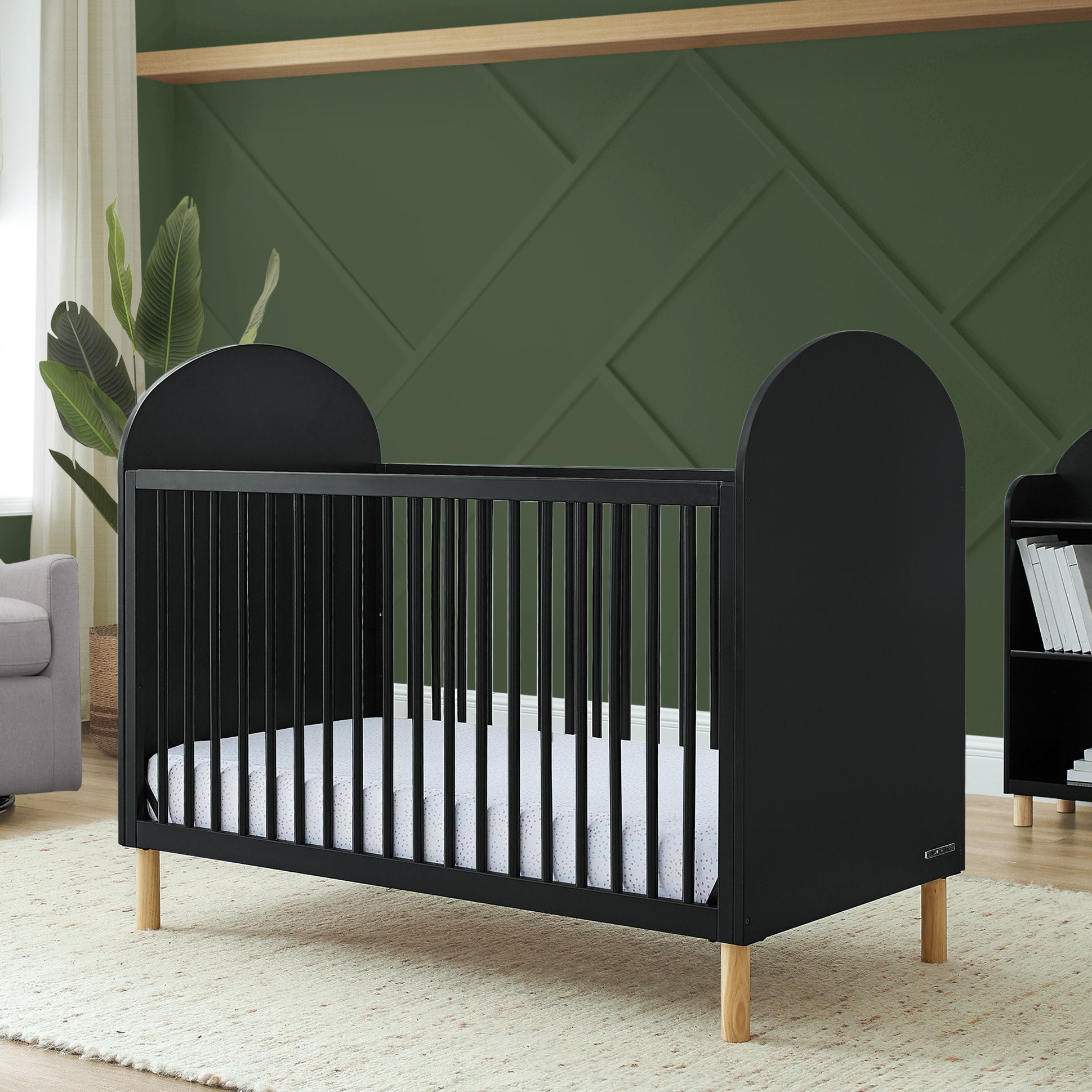 Reese 4-in-1 Convertible Baby Crib - Toddler Bed, Daybed & Full-Size Bed | Safe & Stylish Nursery Furniture for Newborns to Teens | Perfect for Small Spaces & Growing Families