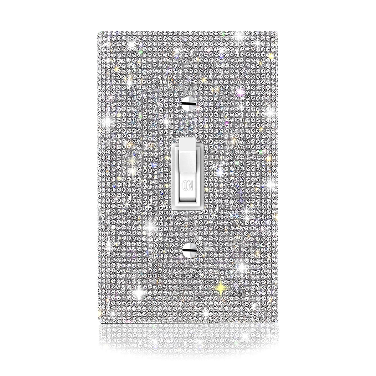Shiny Silver Rhinestone Light Switch Cover Plate - Single Gang Decorative Wall Plate for Living Room, Bedroom & Bathroom - Elegant Home Decor Upgrade