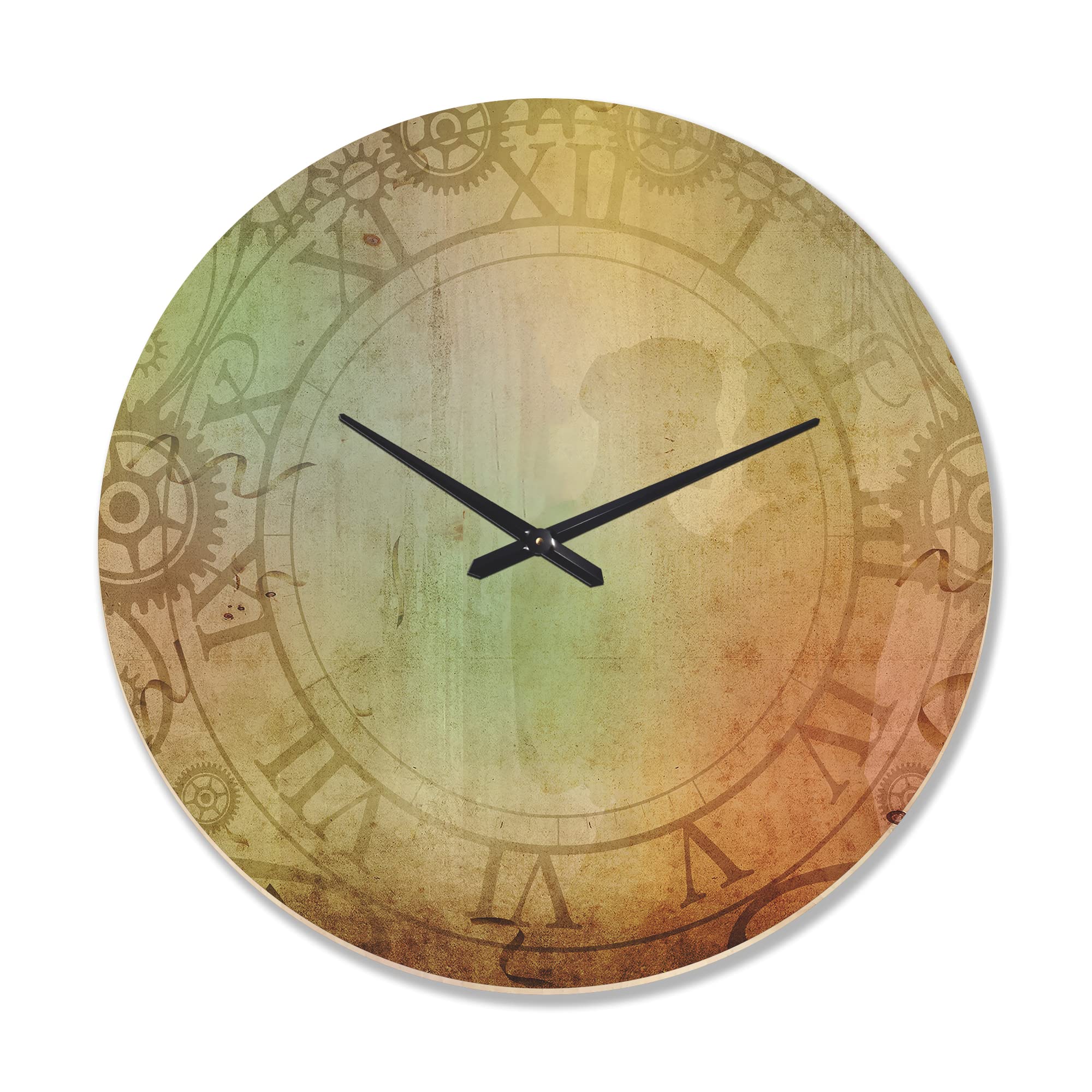 DesignQ Traditional Antique Style Modern Wood Wall Clock - Large Oversized Decorative Wooden Clock for Living Room, Bedroom & Office Décor | Perfect Vintage Home Decor Gift