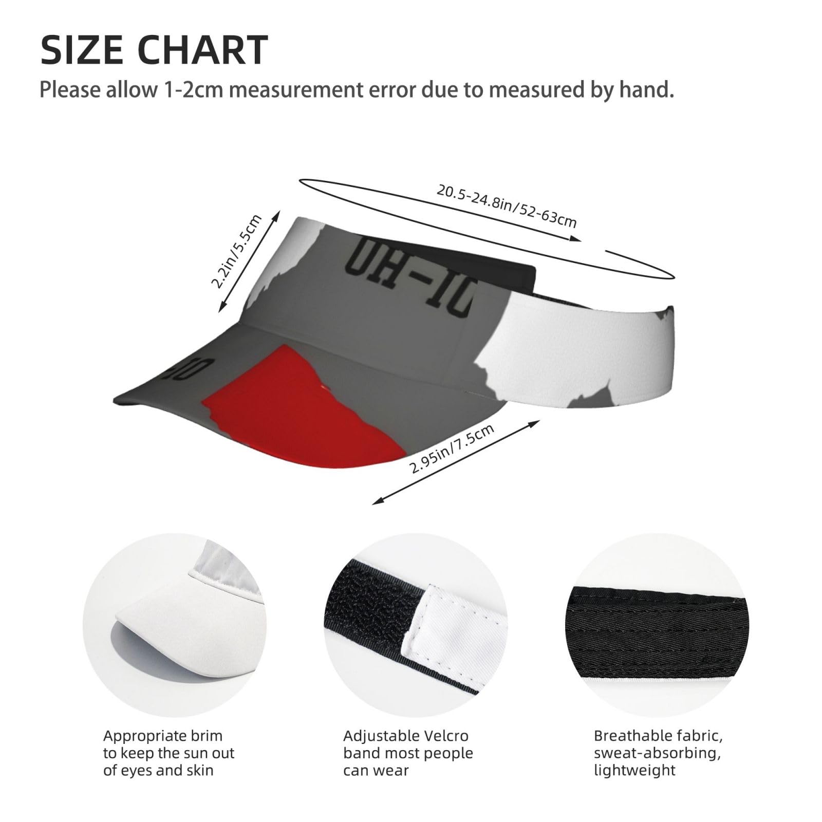 Potato Sport Sun Visor Hat - Adjustable Summer Outdoor Baseball Cap for Men & Women - Perfect for Beach, Travel, Hiking & Sports Activities