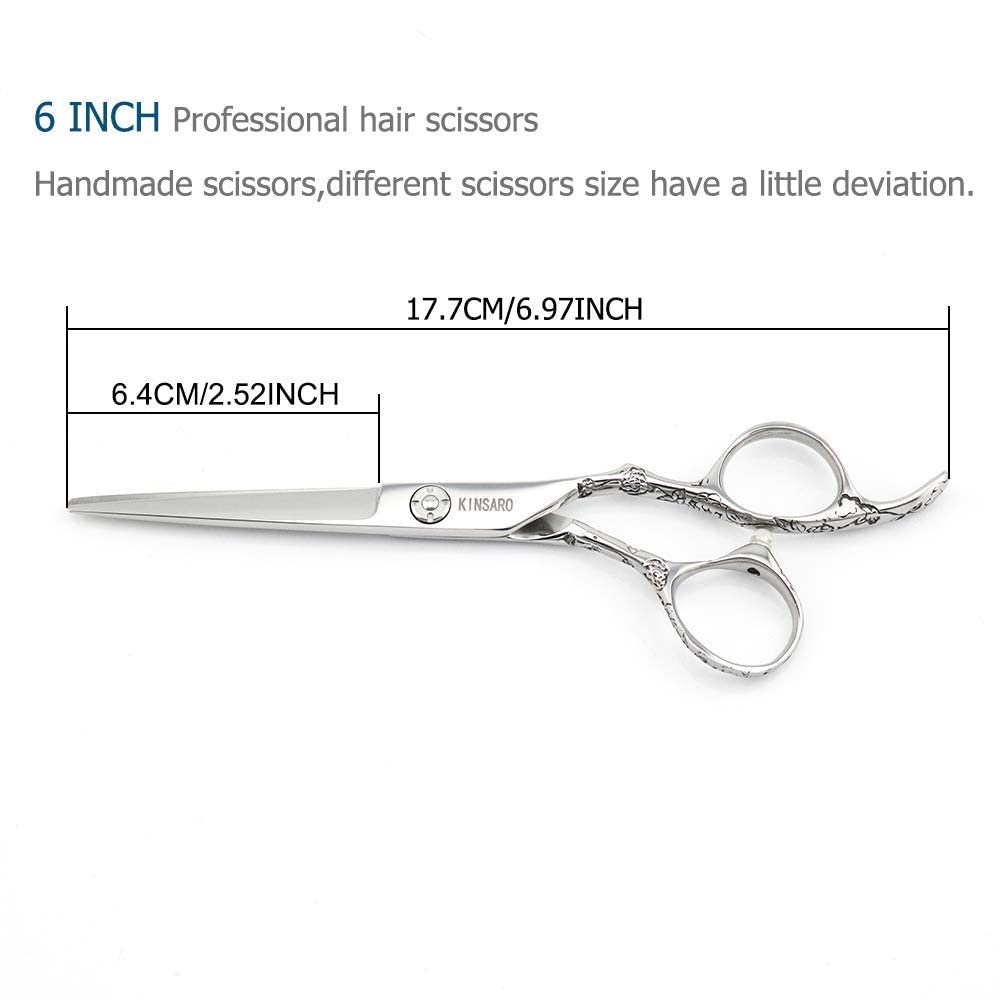 Professional 6 Inch Hair Cutting & Thinning Scissors Set - Barber Shears for Precision Styling, Trimming & Layering - Salon & Home Use - Kinsaro