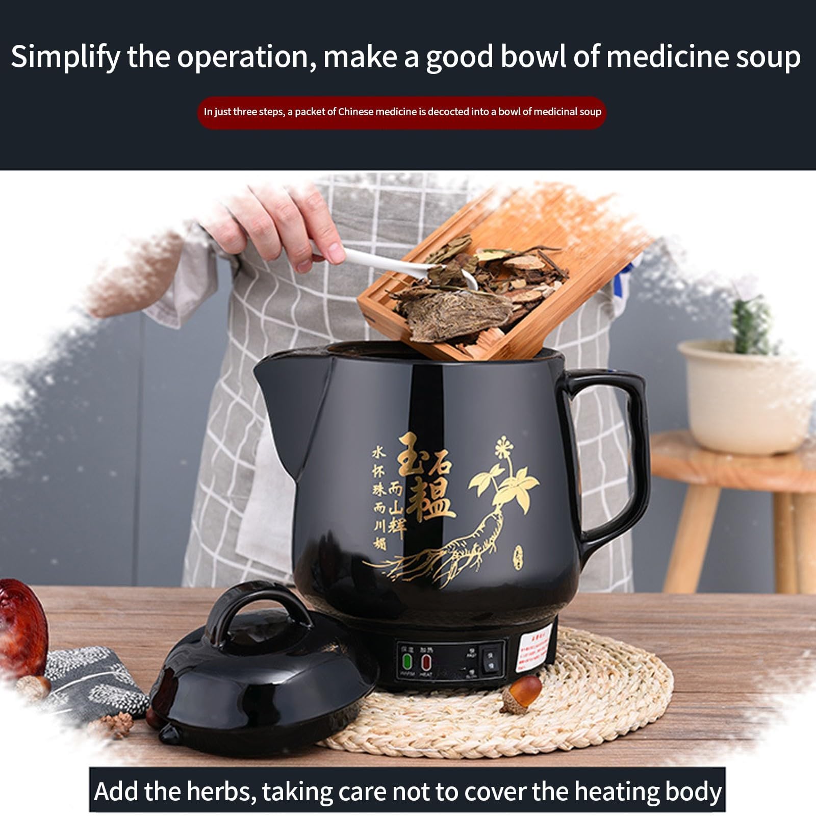 4L Automatic Electric Chinese Medicine Pot with Intelligent Heat Preservation & Audible Reminder - Herbal Decoction Maker for Tea, Soup & Traditional Remedies - Perfect for Home Herbal Therapy & Natural Healing