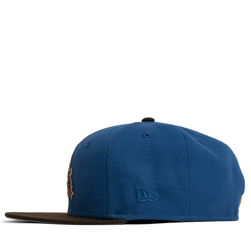 New Era x Politics St. Louis Cardinals 59FIFTY Fitted Hat - Indigo/Brown - Official MLB Baseball Cap for Men - Perfect for Games, Streetwear & Fan Collections