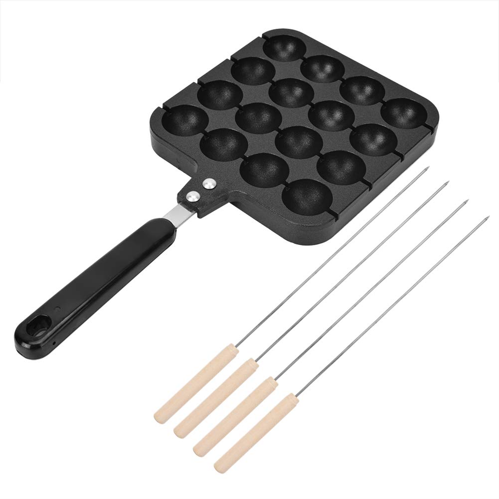 Non-Stick Takoyaki Grill Pan - 16-Grid Japanese Octopus Ball Maker for Electric Oven & Gas Stove - Perfect for Home Cooking, Party Snacks & Japanese Cuisine Lovers