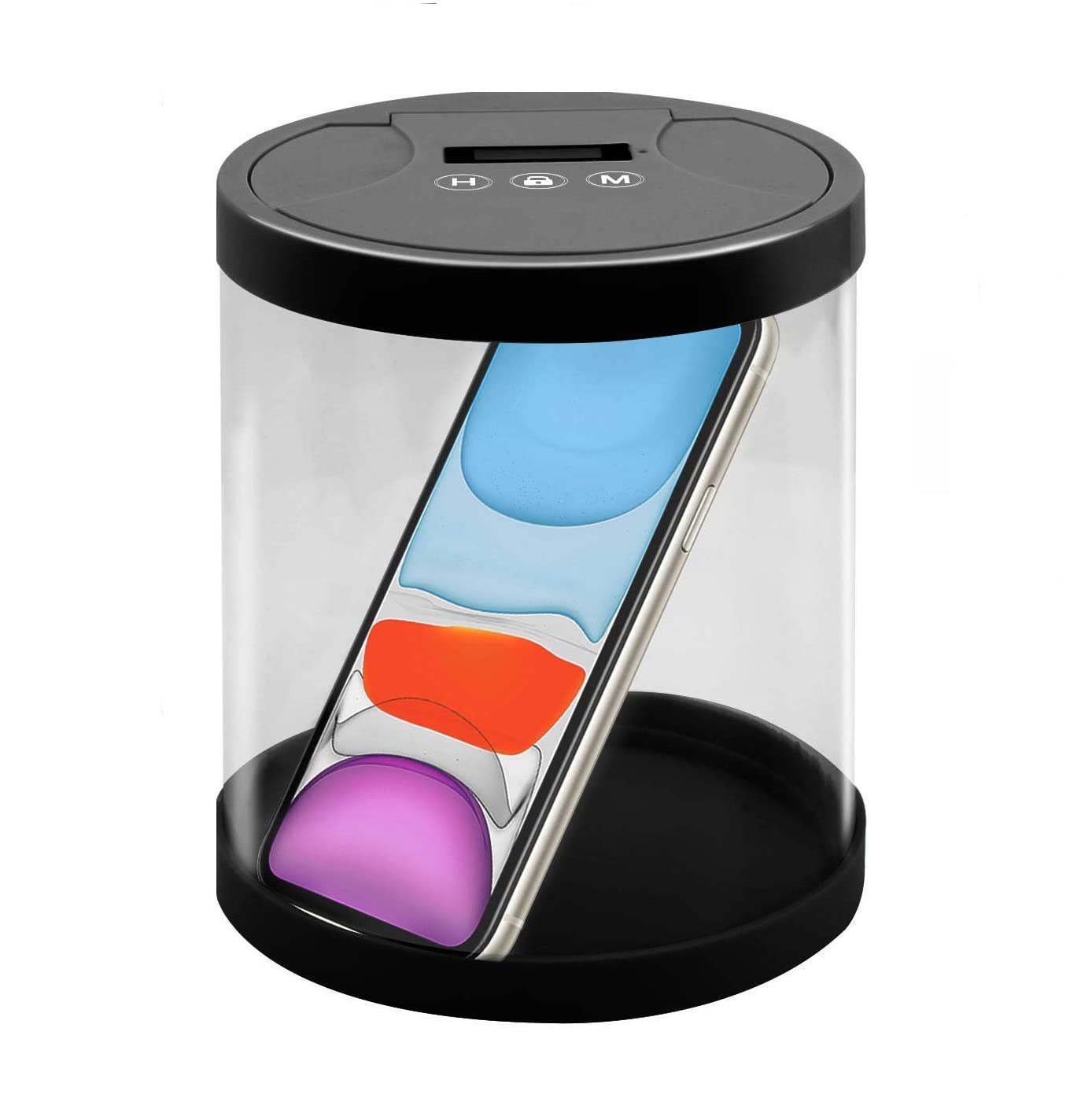 JRing Time Locking Box - Timed Lock Storage Container for Self-Control | Secure Phone, Snacks, Food, Medicines, Credit Cards, Alcohol & Gaming Devices | Pantry, Home & Office Use (Black)