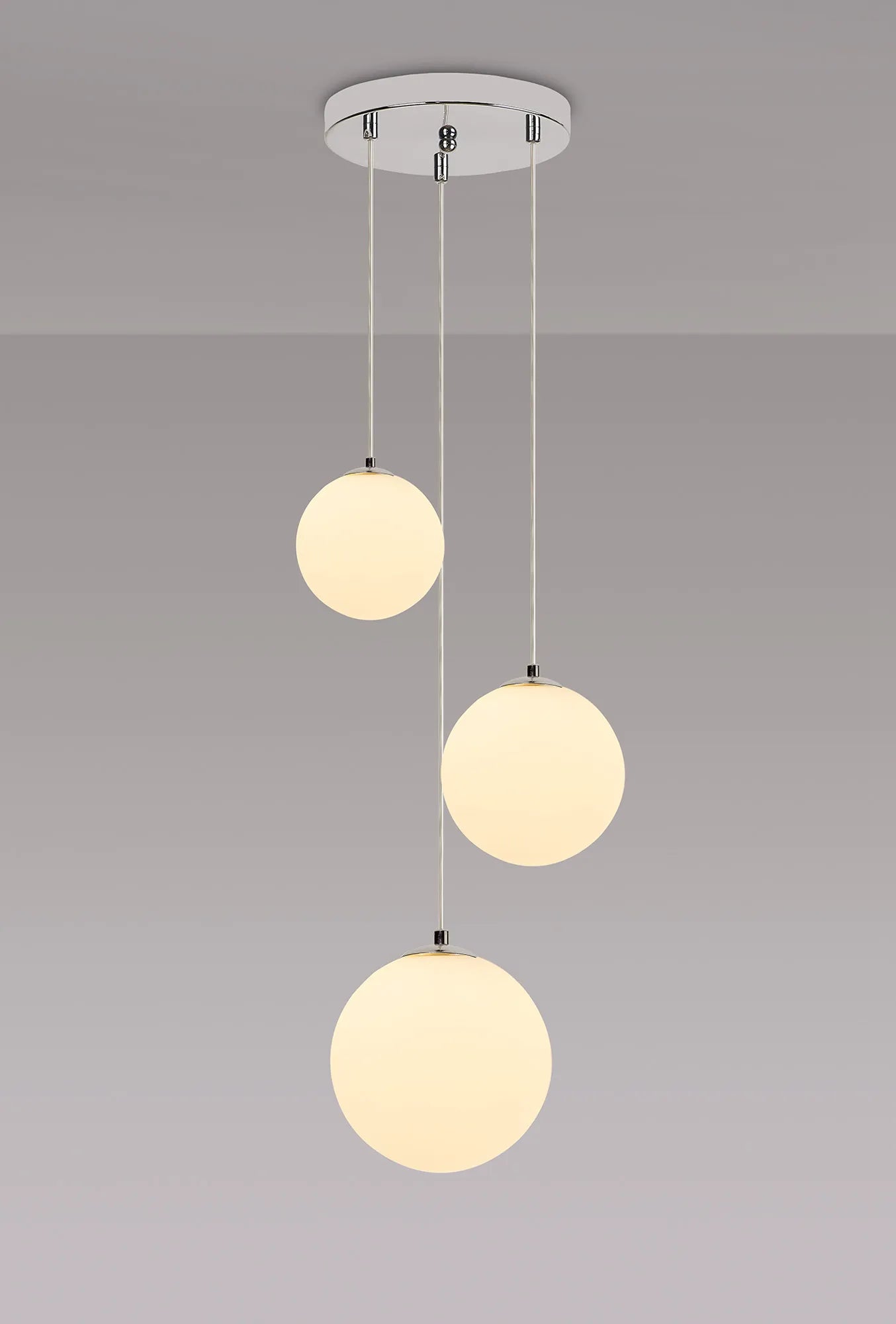 Austin 31cm Round Glass Pendant Light Fixture with 3 G9 Bulb Sockets - Perfect for Kitchen Island, Dining Room, and Modern Home Lighting
