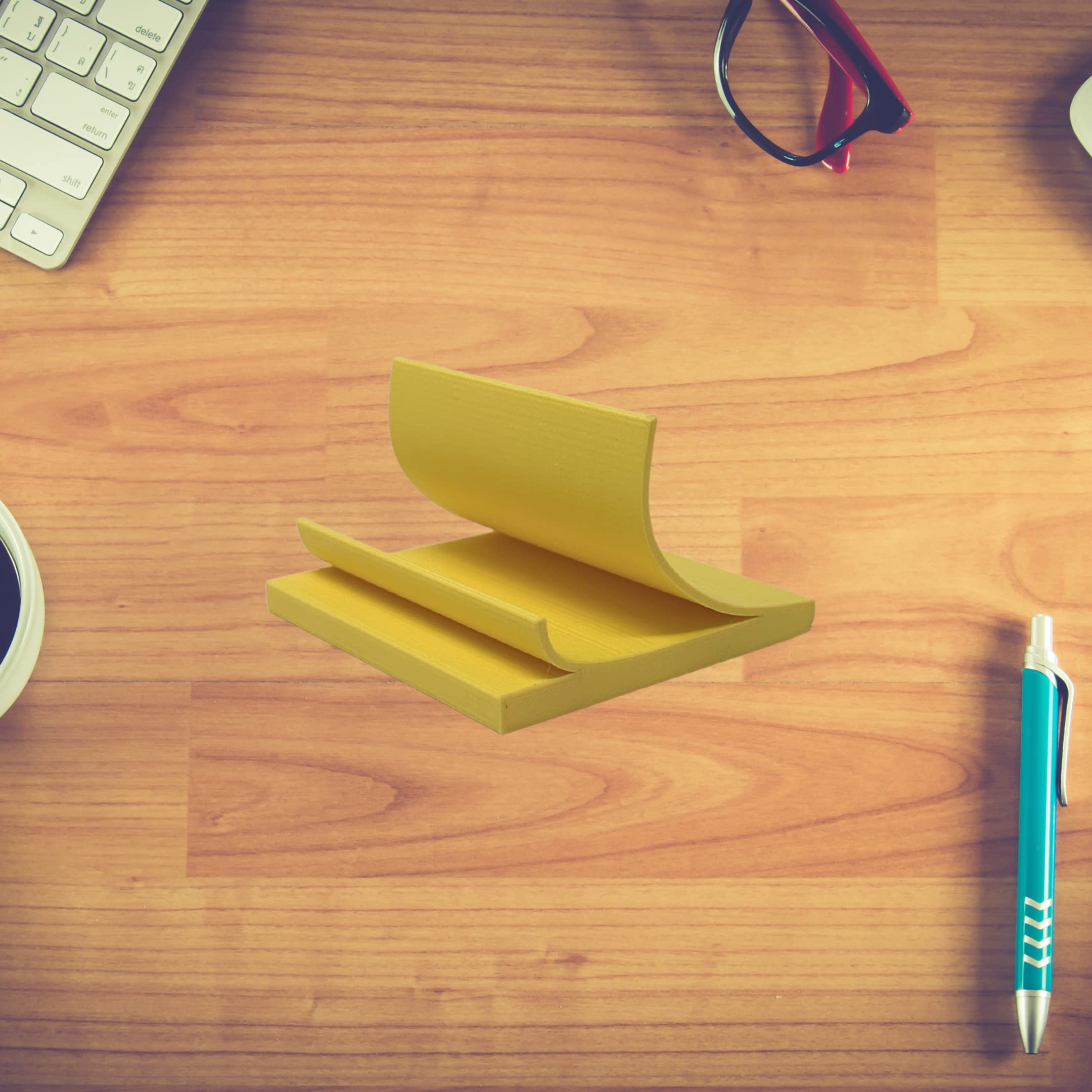 Sticky Note Replica Phone Holder Stand - Yellow Desk Organizer & Phone Stand | Made in USA | Perfect for Office, Home & Study Desk Accessories