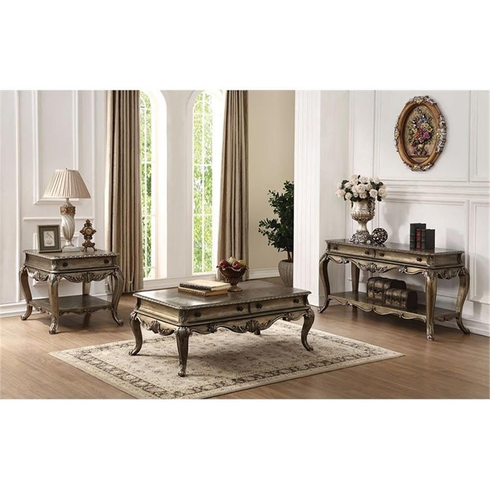 Vintage Oak Coffee Table with 2 Drawers - Living Room Storage Solution