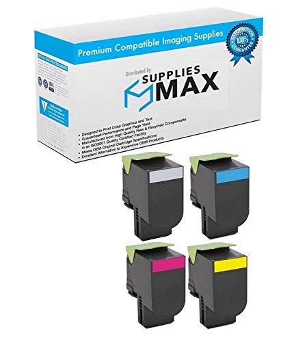Lexmark C540/C543/C544/C546/X543/X544/X546/X548 Series Jumbo High Yield Toner Cartridge Combo Pack (BK/C/M/Y) - Compatible Replacement for Laser Printers - Perfect for Office & High-Volume Printing