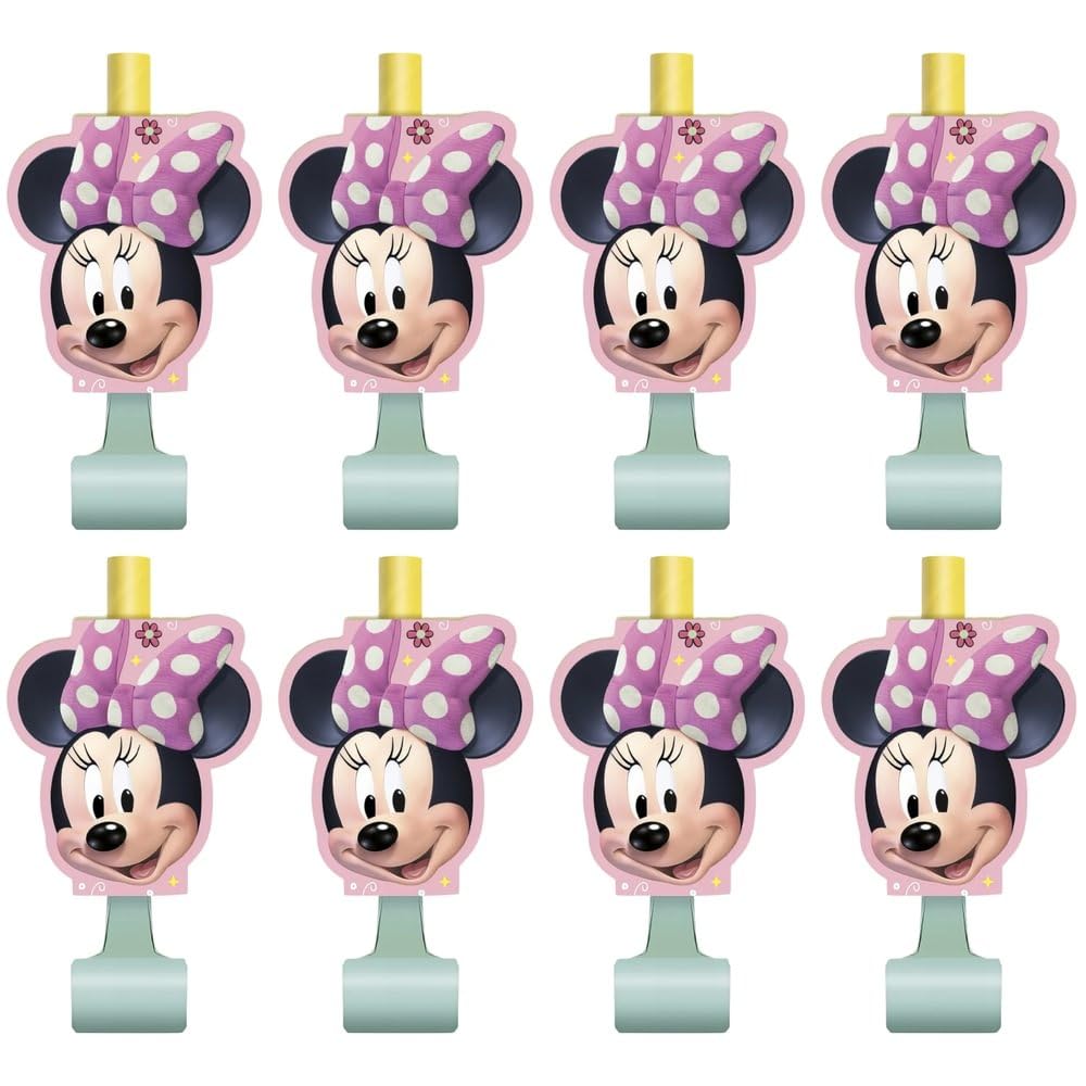Disney Minnie Mouse Party Blowouts (8-Pack) - Colorful Hair Accessories for Birthdays, Kids' Parties & Themed Events - Perfect for Disney Fans & Costume Parties