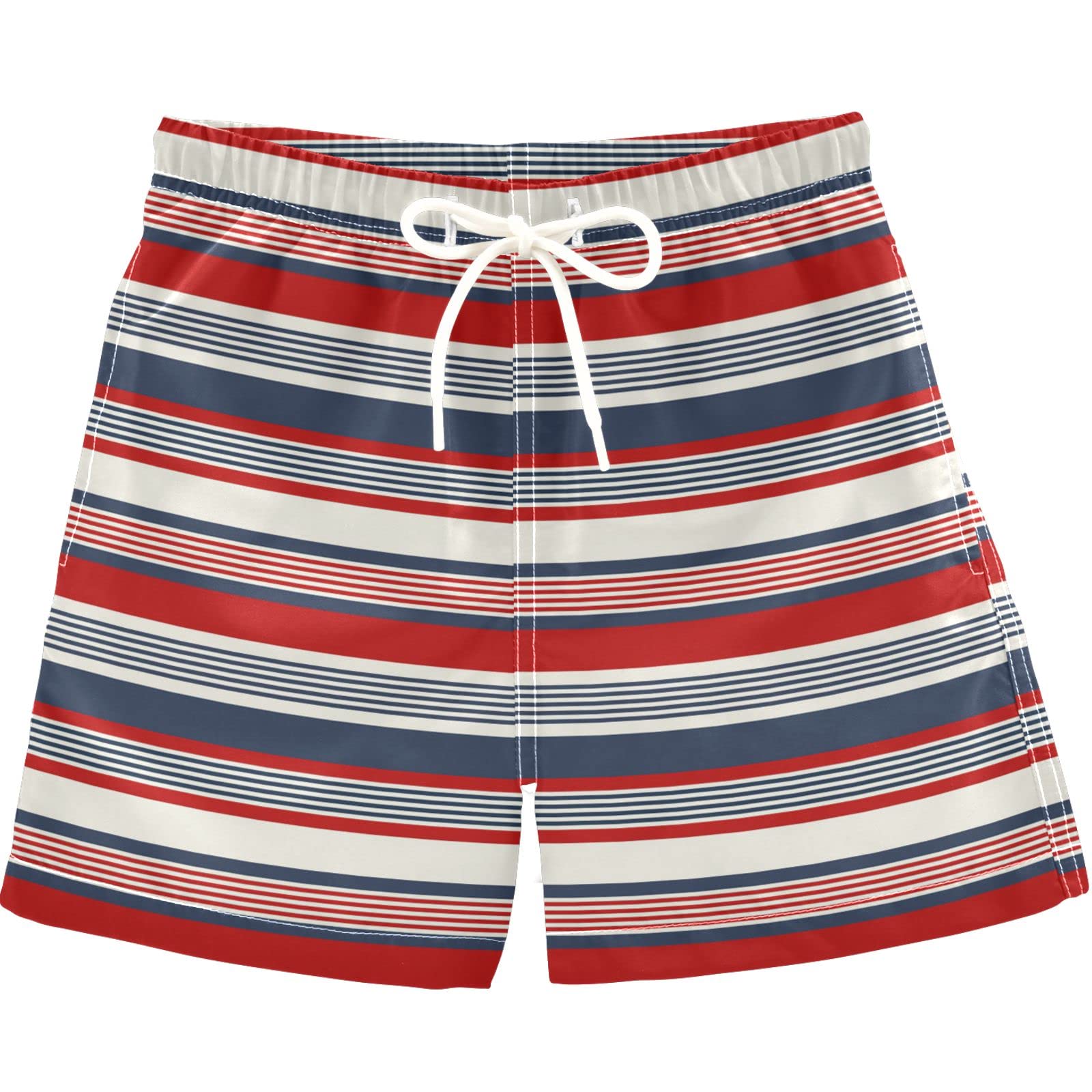 Visesunny Cool Black Red Lines Boys Funny Toddler Swim Trunks - Quick Dry Boys Bathing Suit for Beach, Pool & Water Sports | Comfortable Kids Board Shorts for Summer Swimwear