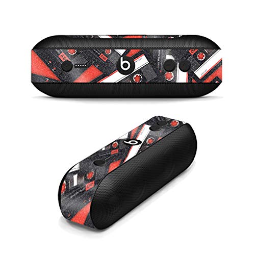MightySkins Glossy Glitter Skin Cover for Beats Pill Plus Speaker - Mixtape Design | Protective & Durable High-Gloss Vinyl Wrap | Easy to Apply, Remove & Change Styles | Made in USA | Perfect for Parties, Travel & Personalizing Your Bluetooth Speaker