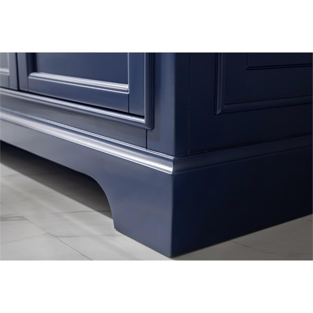 Design Element ML-36-BLU Milano 36 Inch Single Sink Blue Bathroom Vanity with Quartz Countertop - Modern Bathroom Furniture for Small Spaces, Powder Rooms & Guest Baths