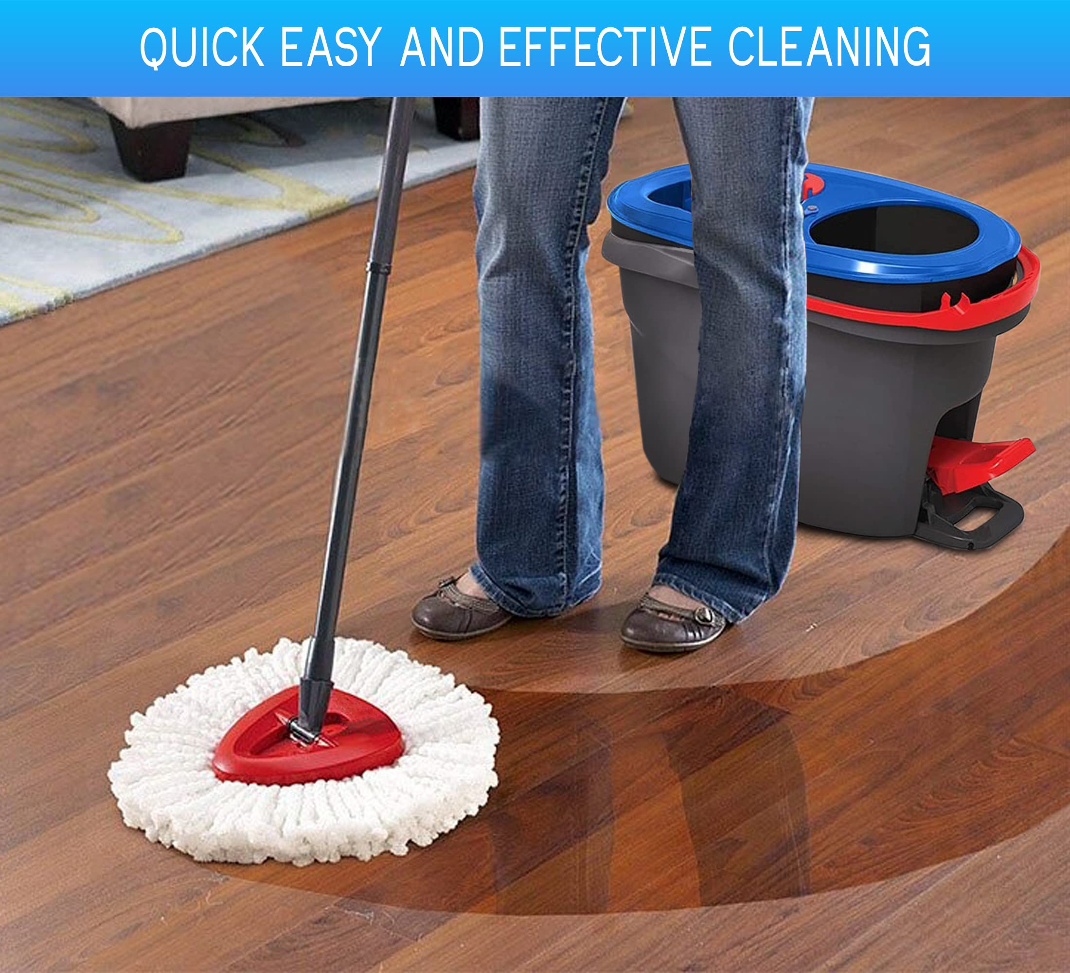 O-Cedar Mop Head Replacement – 4 Pack Durable & Machine Washable Spin Mop Heads with Triangle Base – Fits O-Cedar Mop, Spin Mop & Ocedar Mop – Perfect for Hardwood Floors, Tile & Kitchen Cleaning