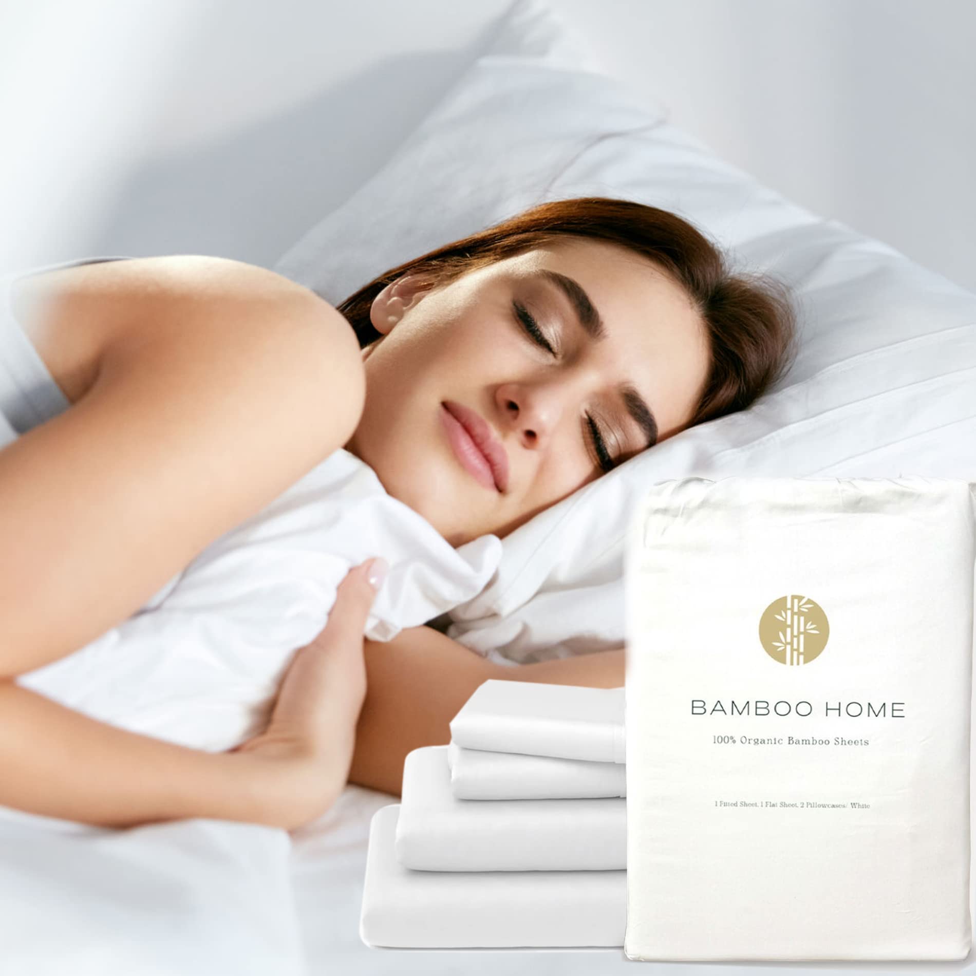 100% Organic Bamboo Sheets Queen Size - Luxury 4pc Bed Sheet Set - Super Soft & Hypoallergenic - Eco-Friendly Bamboo Fabric - Deep Pocket Fits Mattress Up to 16