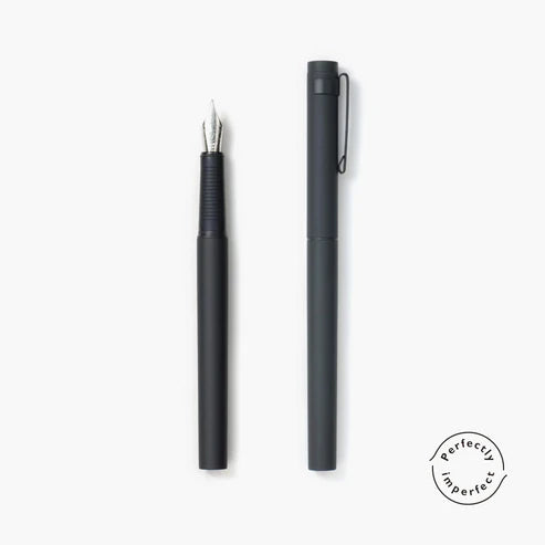 Premium Kakimori Aluminum Black Fountain Pen with Fine Nib - Elegant Writing Instrument for Calligraphy, Journaling & Office Use