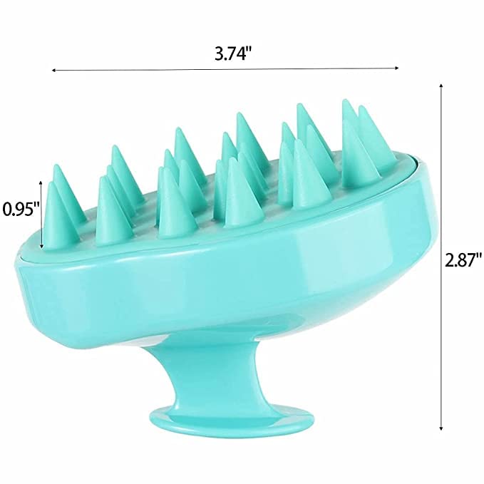 Trexee Green Silicone Scalp Massager Shampoo Brush - Gentle Exfoliating & Dandruff Removal for Healthy Hair Care - Perfect for Relaxing Head Massage at Home or Salon (Pack of 1)