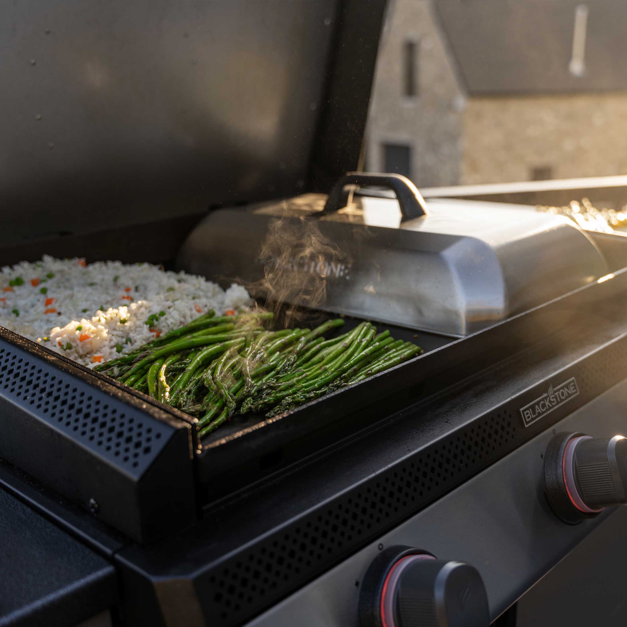 Non-Stick Griddle Island Bundle with 2 Burners - Perfect for Outdoor Cooking, Camping & Backyard BBQs