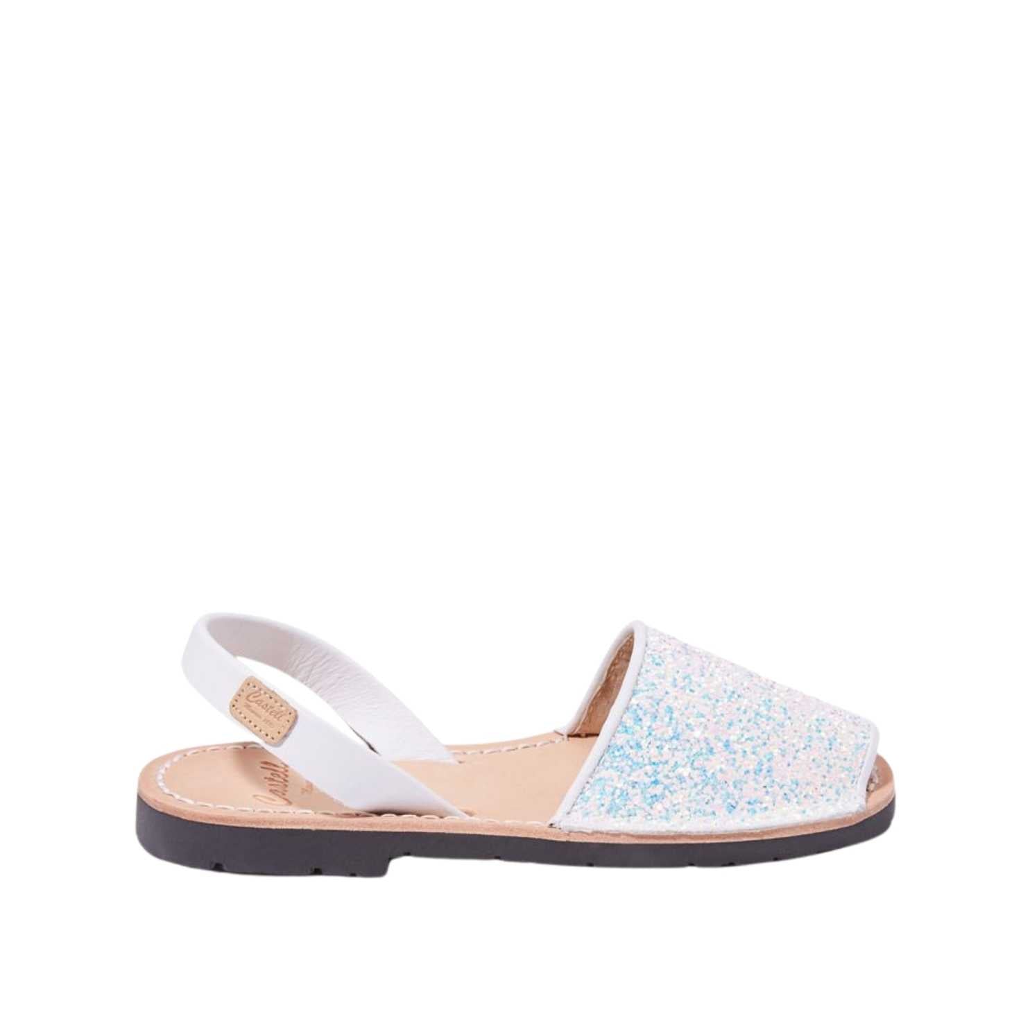 Glittery Leather Menorcan Sandals for Kids - Iker 1097R Stretchable Comfortable Beach Shoes | Perfect for Summer Vacation, Pool Parties & Outdoor Play