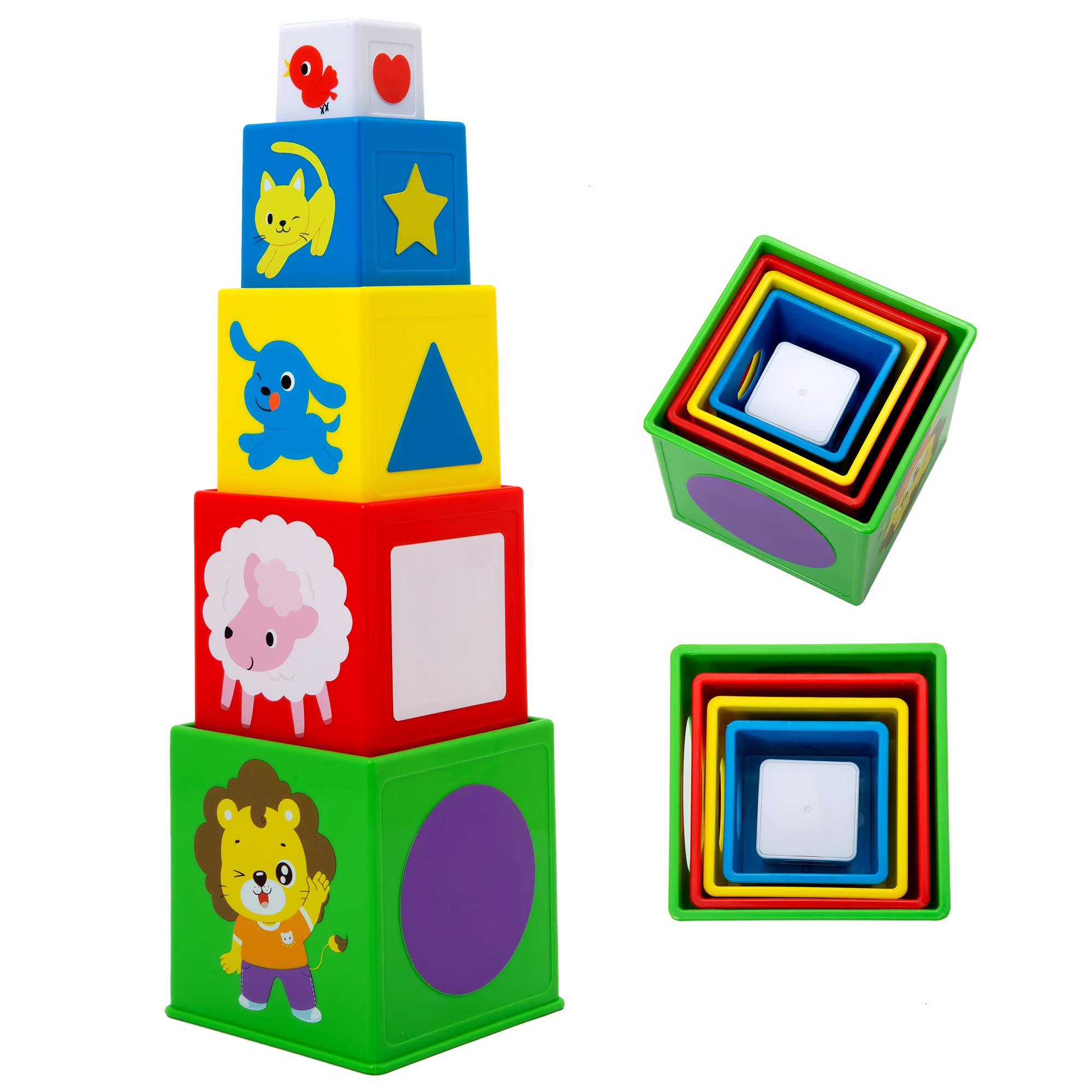 Happy Cocolion Stacking Toys for Toddlers - Educational Number & Shape Sorting Cups for Kids, Boys & Girls - Perfect for Early Learning, Playtime & Motor Skill Development