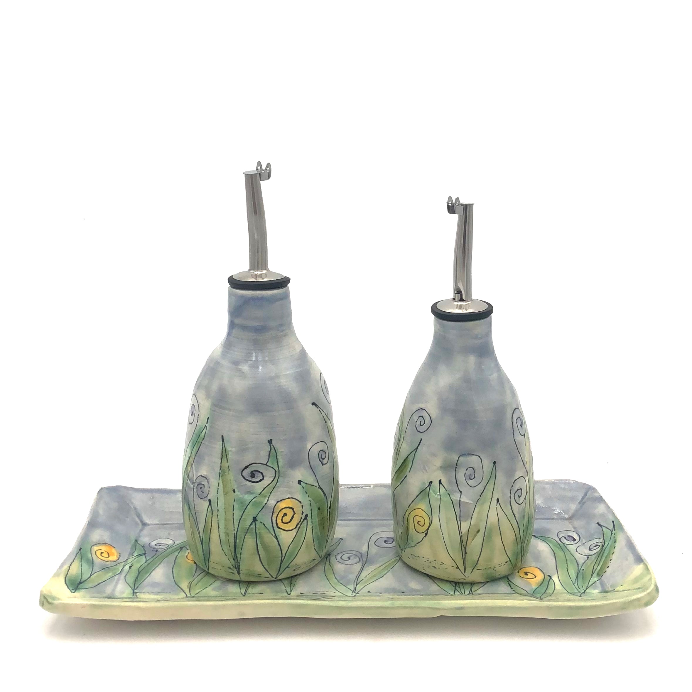 Premium Sullivan Oil & Vinegar Gift Set with Wildflower Design - Perfect for Kitchen, Dining & Hostess Gifts - #DS1378