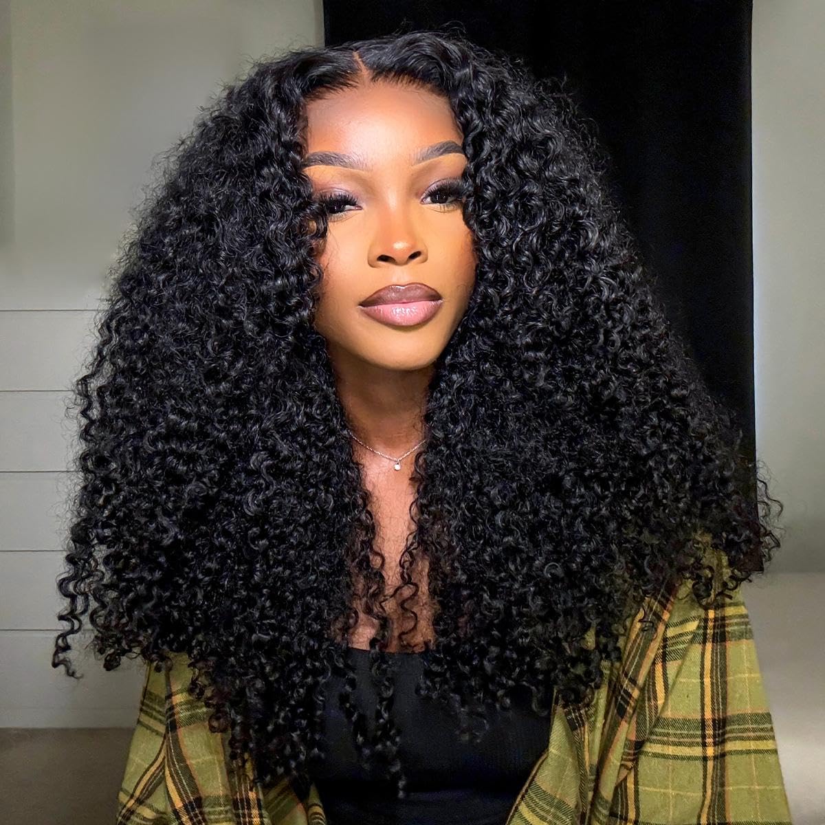West Kiss Glueless Human Hair Wigs 20 Inch - Pre Plucked Curly Lace Front Wig with 4x7 Lace Closure | No Glue Needed, Ready to Wear | Perfect for Daily Wear, Parties & Special Occasions