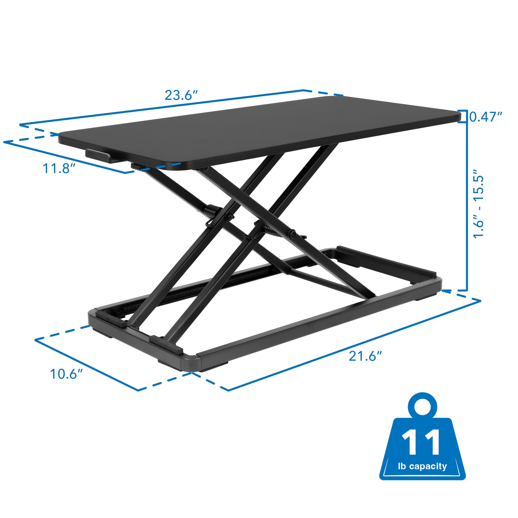Mount-It! Adjustable Height Standing Keyboard Tray - Ergonomic Sit Stand Workstation for Desktop, Laptop, Mouse & Keyboard (23.6