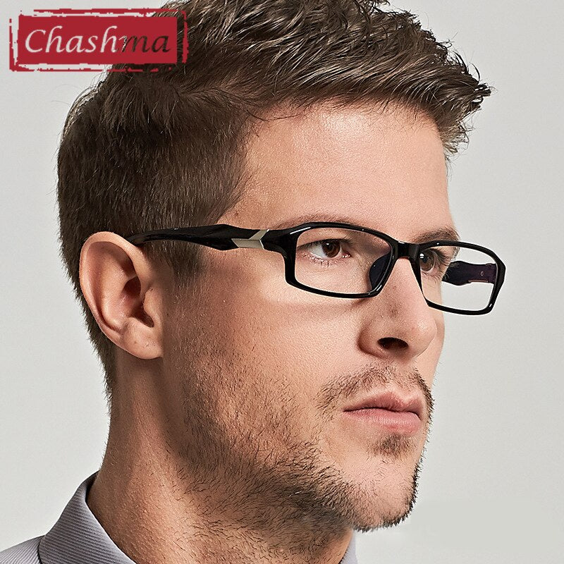 Men's Titanium Full Rim Rectangle Sports Eyeglasses TR90 Frame 6059 - Lightweight Durable Glasses for Running, Cycling & Outdoor Activities