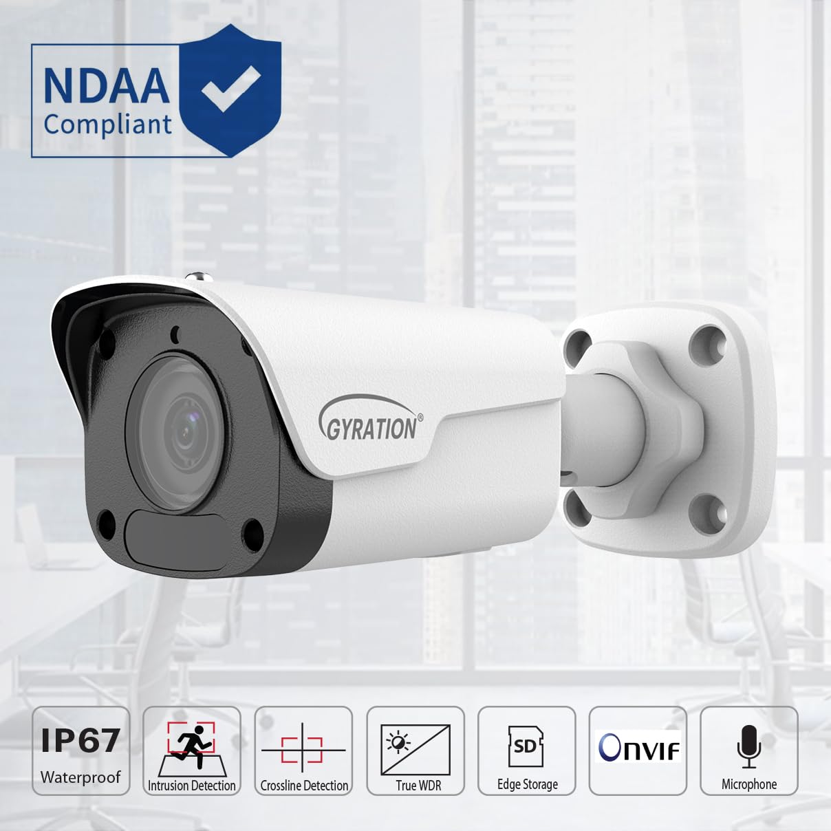 Gyration Cyberview 200B 2MP Outdoor Security Camera with Night Vision - Weatherproof Bullet CCTV for Home & Business Surveillance (Driveway, Garage, Perimeter Monitoring)